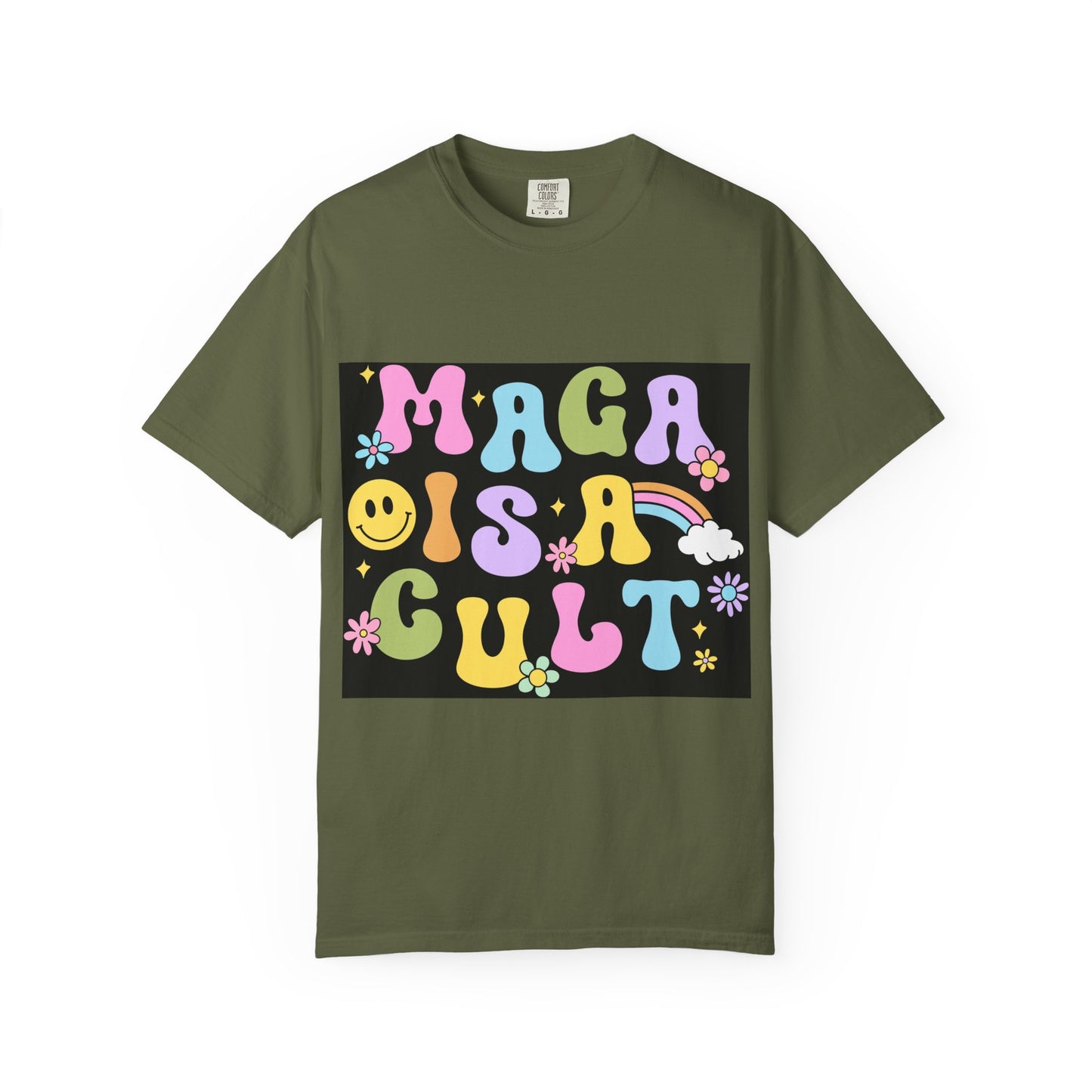 Colorful Statement T-Shirt - 'MAGA IS A CULT' Graphic Tee, Unisex T-Shirt, Trendy Apparel, Fun Gift, Casual Wear