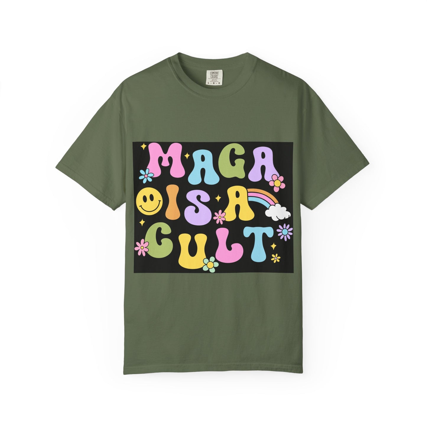 Colorful Statement T-Shirt - 'MAGA IS A CULT' Graphic Tee, Unisex T-Shirt, Trendy Apparel, Fun Gift, Casual Wear