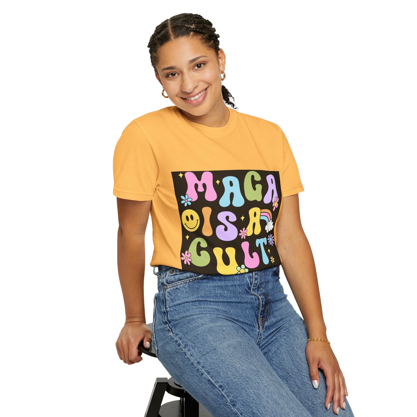 Colorful Statement T-Shirt - 'MAGA IS A CULT' Graphic Tee, Unisex T-Shirt, Trendy Apparel, Fun Gift, Casual Wear