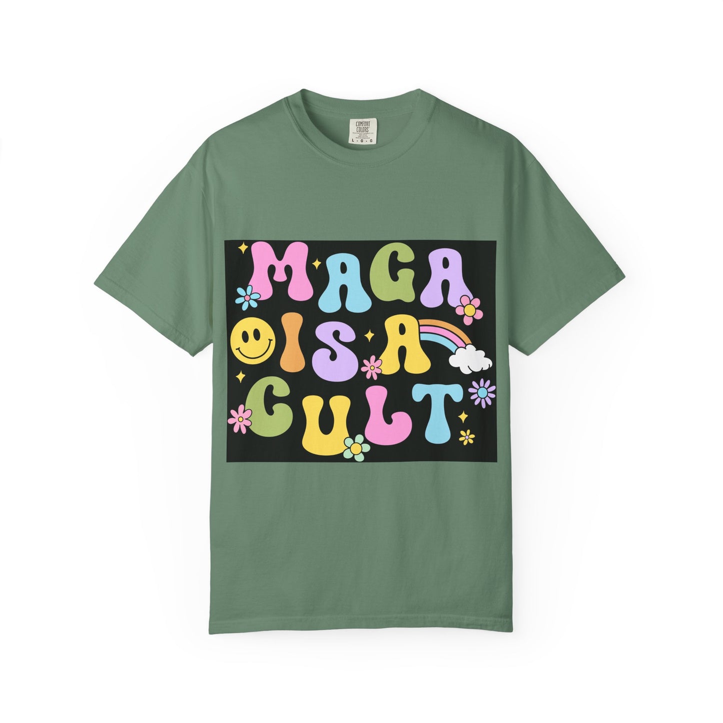 Colorful Statement T-Shirt - 'MAGA IS A CULT' Graphic Tee, Unisex T-Shirt, Trendy Apparel, Fun Gift, Casual Wear