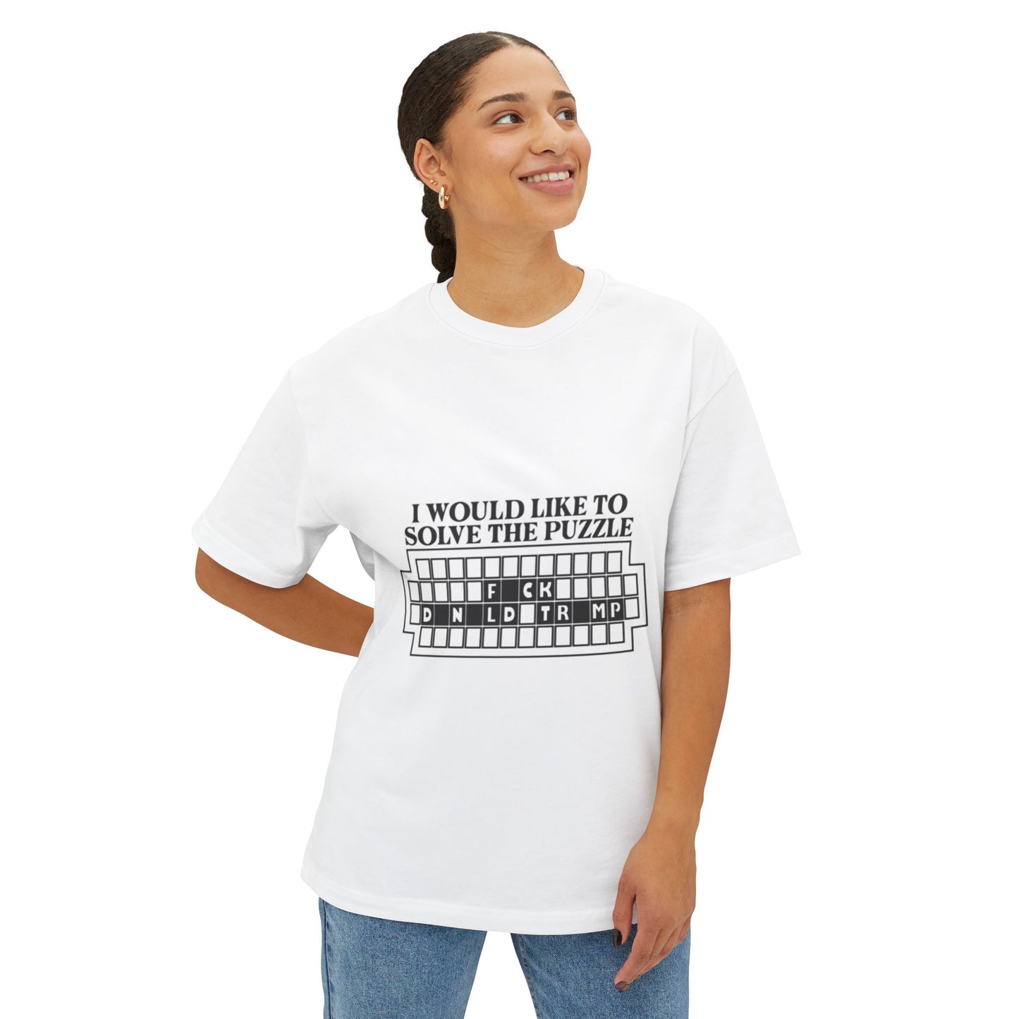 Puzzle Solver Unisex Oversized Boxy Tee, Graphic Tee, Fun Gift, Casual Wear, Unique Menswear, Birthday, Game Night
