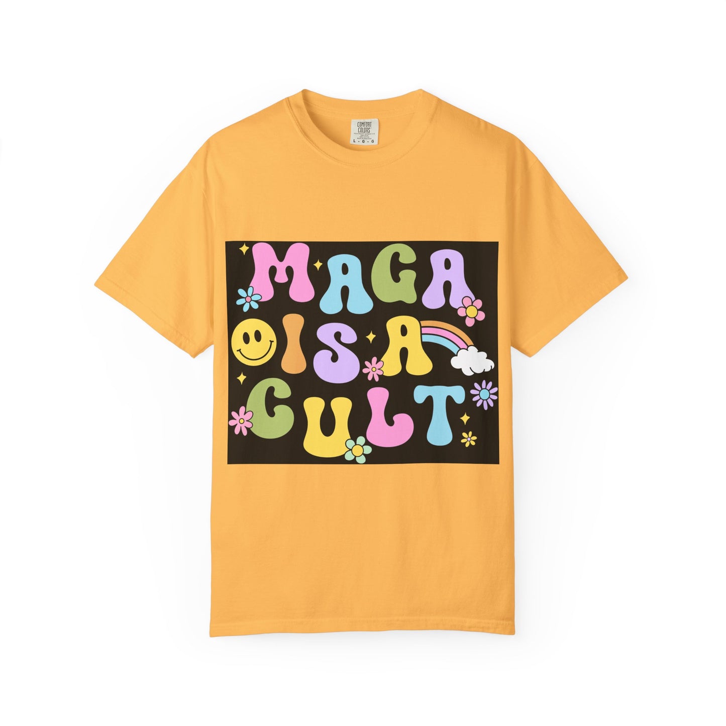 Colorful Statement T-Shirt - 'MAGA IS A CULT' Graphic Tee, Unisex T-Shirt, Trendy Apparel, Fun Gift, Casual Wear