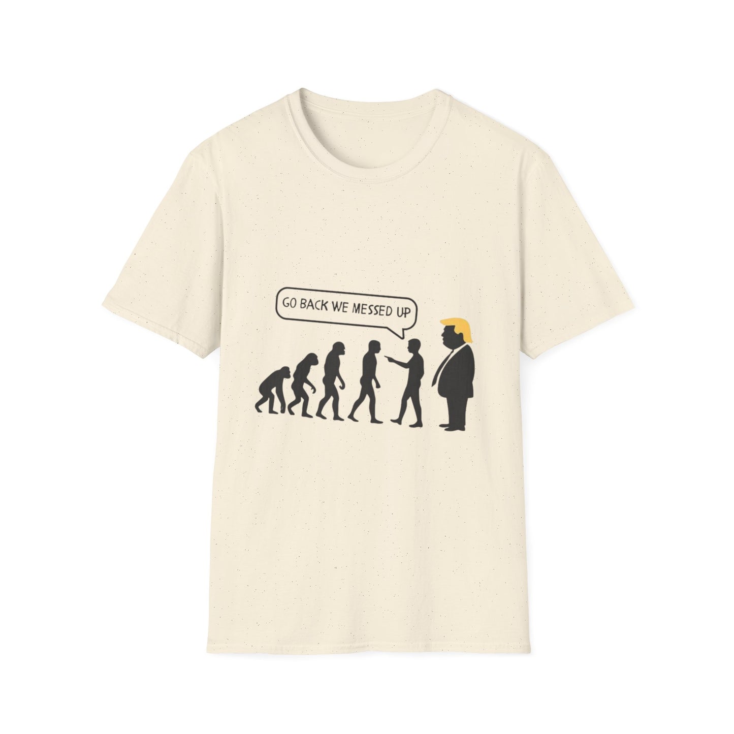 Evolution Humor Unisex Softstyle T-Shirt, Funny Tee, Gift for Friends, Casual Wear, Statement Apparel, Quirky Election Shirt