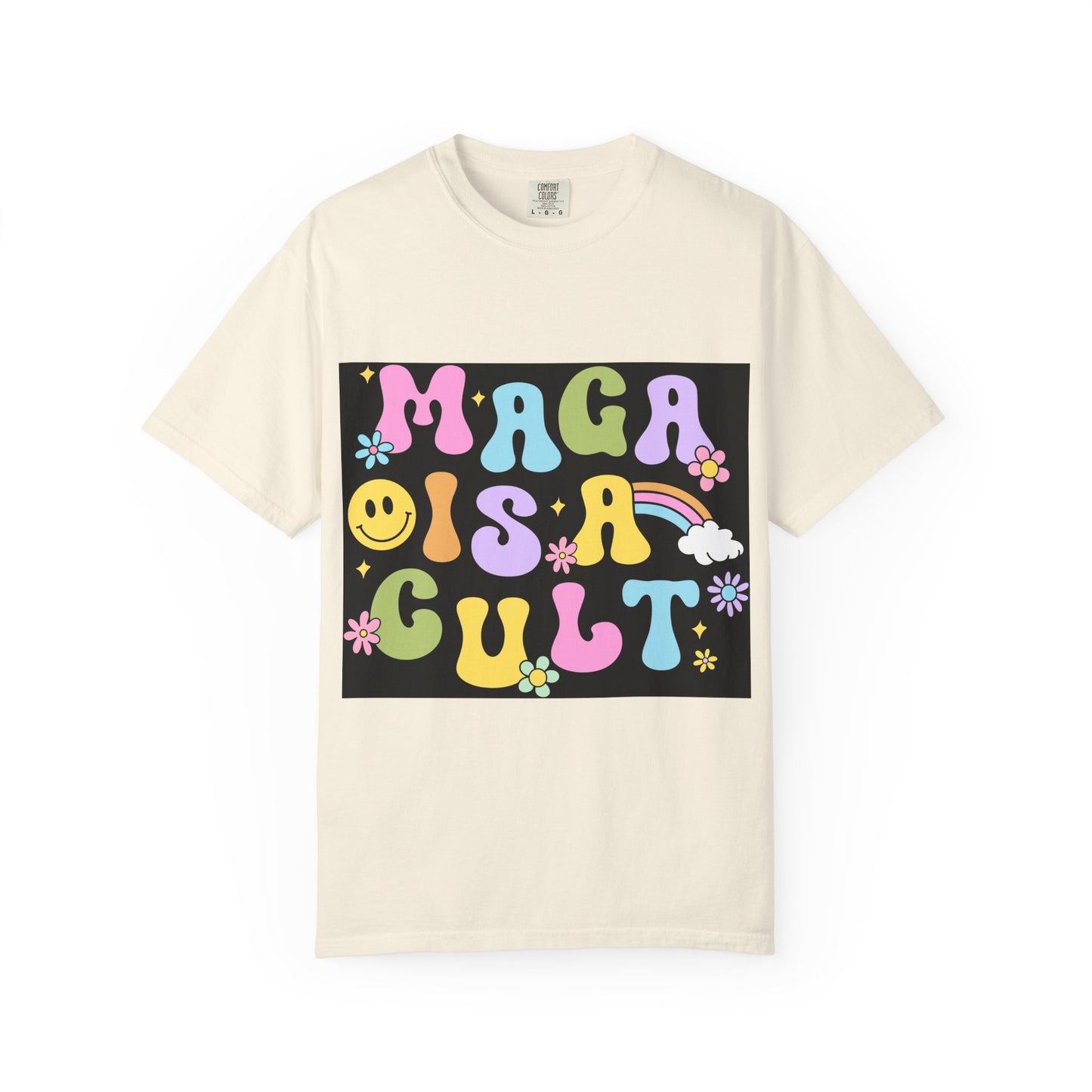Colorful Statement T-Shirt - 'MAGA IS A CULT' Graphic Tee, Unisex T-Shirt, Trendy Apparel, Fun Gift, Casual Wear