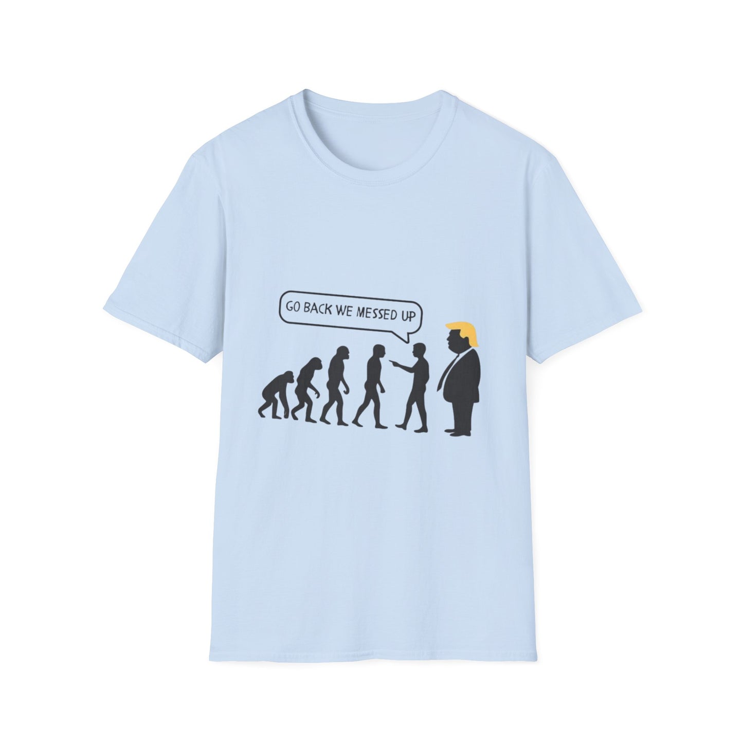 Evolution Humor Unisex Softstyle T-Shirt, Funny Tee, Gift for Friends, Casual Wear, Statement Apparel, Quirky Election Shirt
