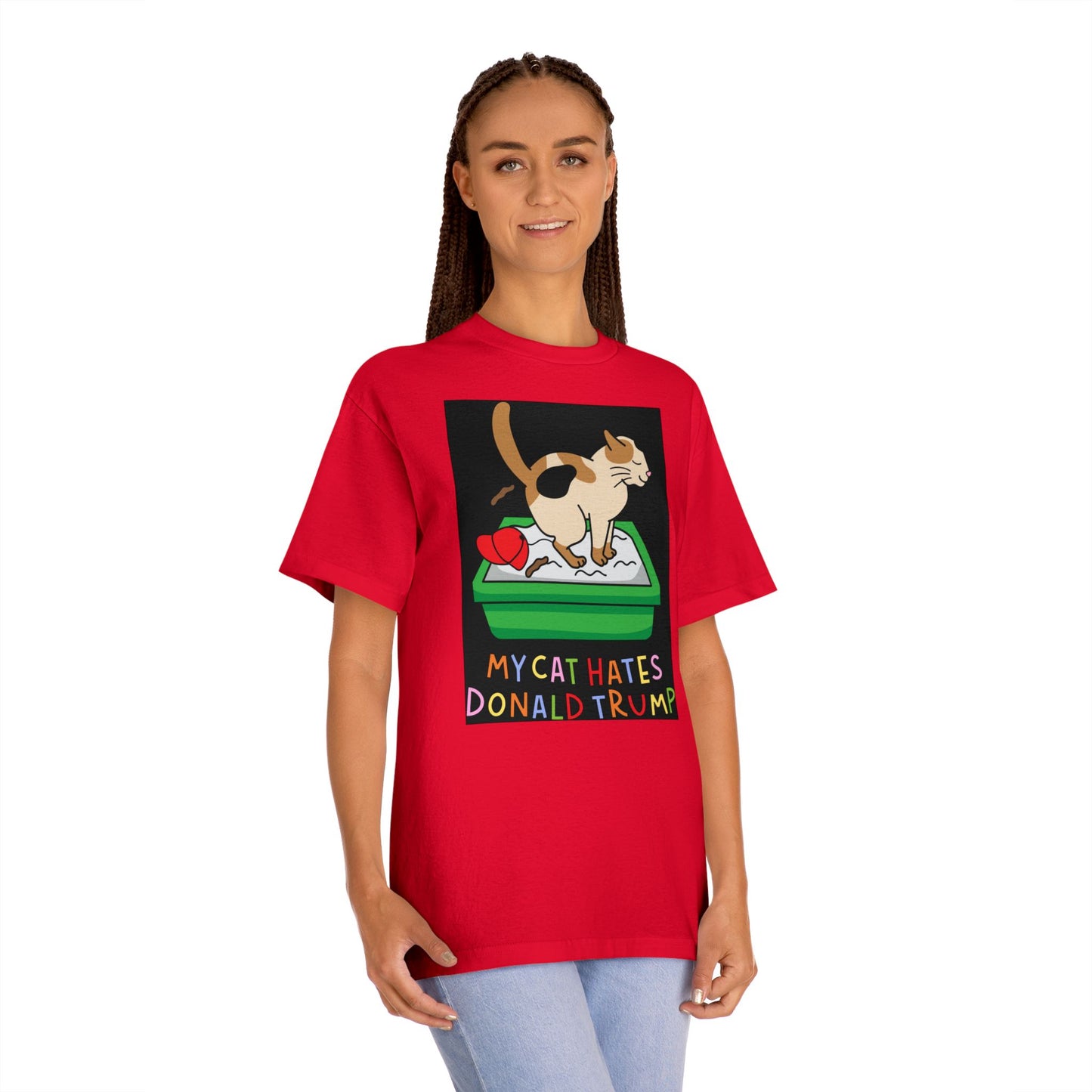 Funny Cat Tee with Political Humor, Gift for Cat Lovers, Unisex T-Shirt, Humor Tee, Protest Apparel, Political Statement Shirt