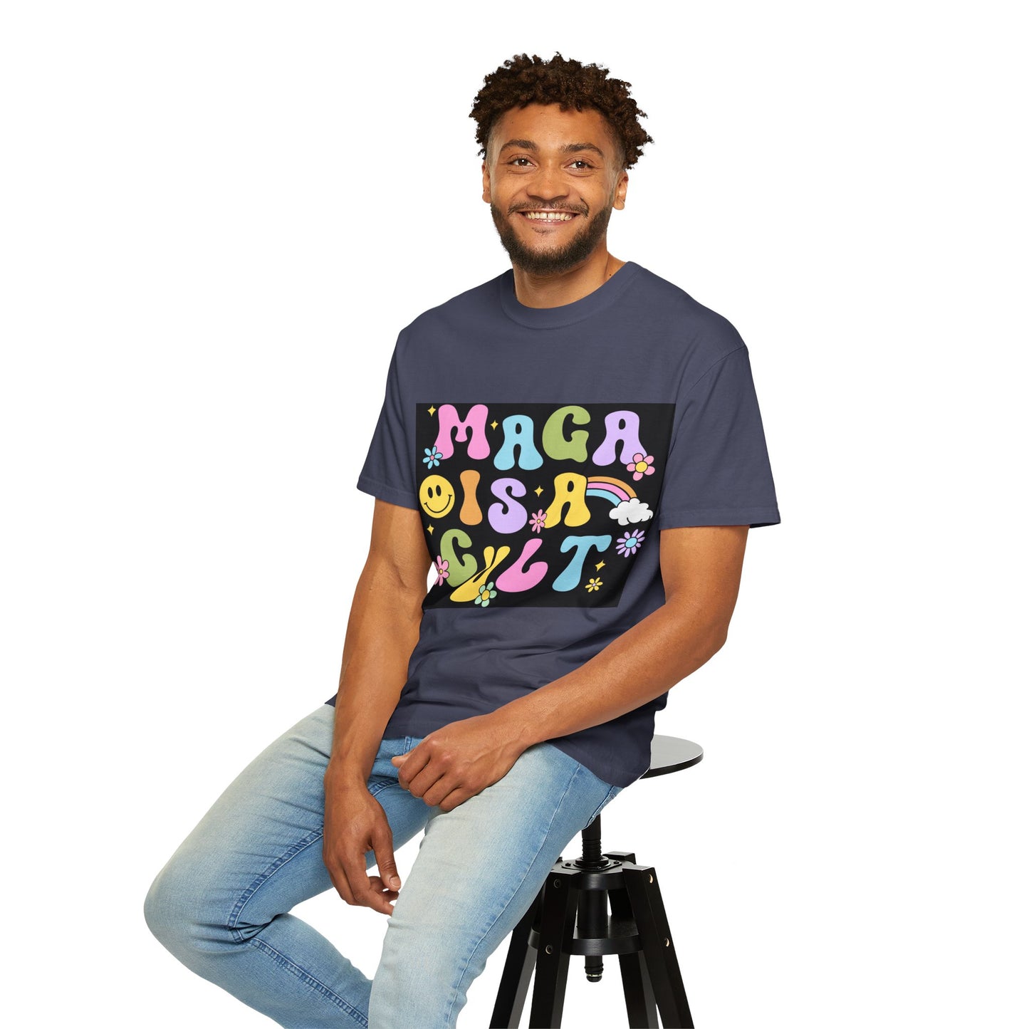 Colorful Statement T-Shirt - 'MAGA IS A CULT' Graphic Tee, Unisex T-Shirt, Trendy Apparel, Fun Gift, Casual Wear
