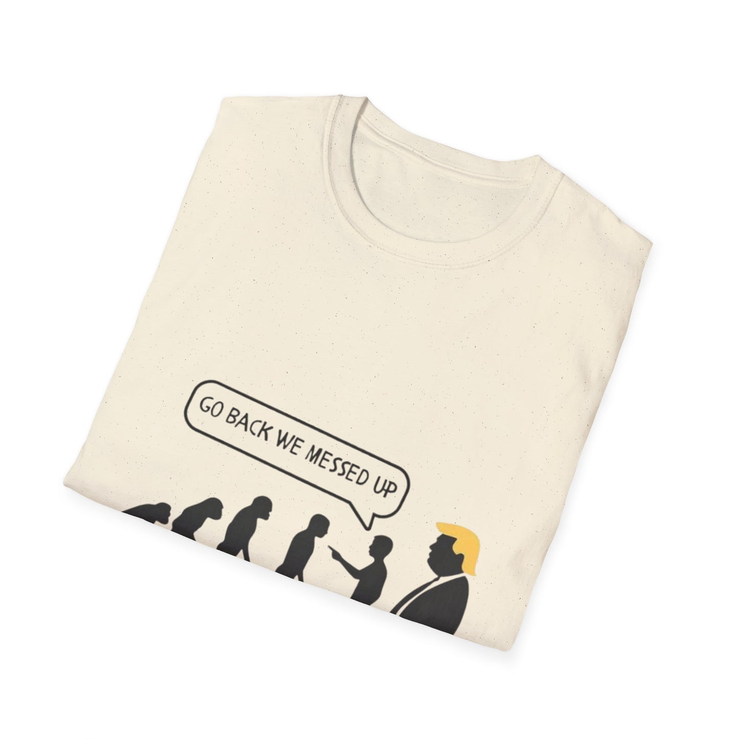 Evolution Humor Unisex Softstyle T-Shirt, Funny Tee, Gift for Friends, Casual Wear, Statement Apparel, Quirky Election Shirt