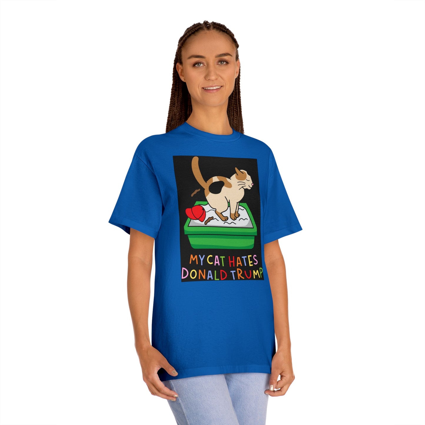 Funny Cat Tee with Political Humor, Gift for Cat Lovers, Unisex T-Shirt, Humor Tee, Protest Apparel, Political Statement Shirt