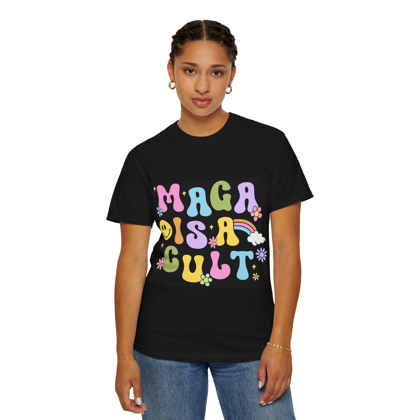Colorful Statement T-Shirt - 'MAGA IS A CULT' Graphic Tee, Unisex T-Shirt, Trendy Apparel, Fun Gift, Casual Wear