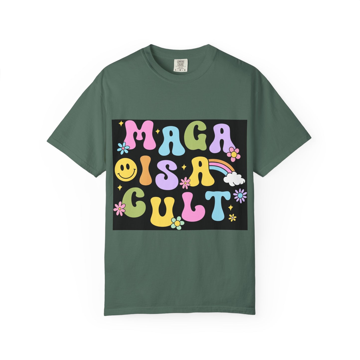 Colorful Statement T-Shirt - 'MAGA IS A CULT' Graphic Tee, Unisex T-Shirt, Trendy Apparel, Fun Gift, Casual Wear