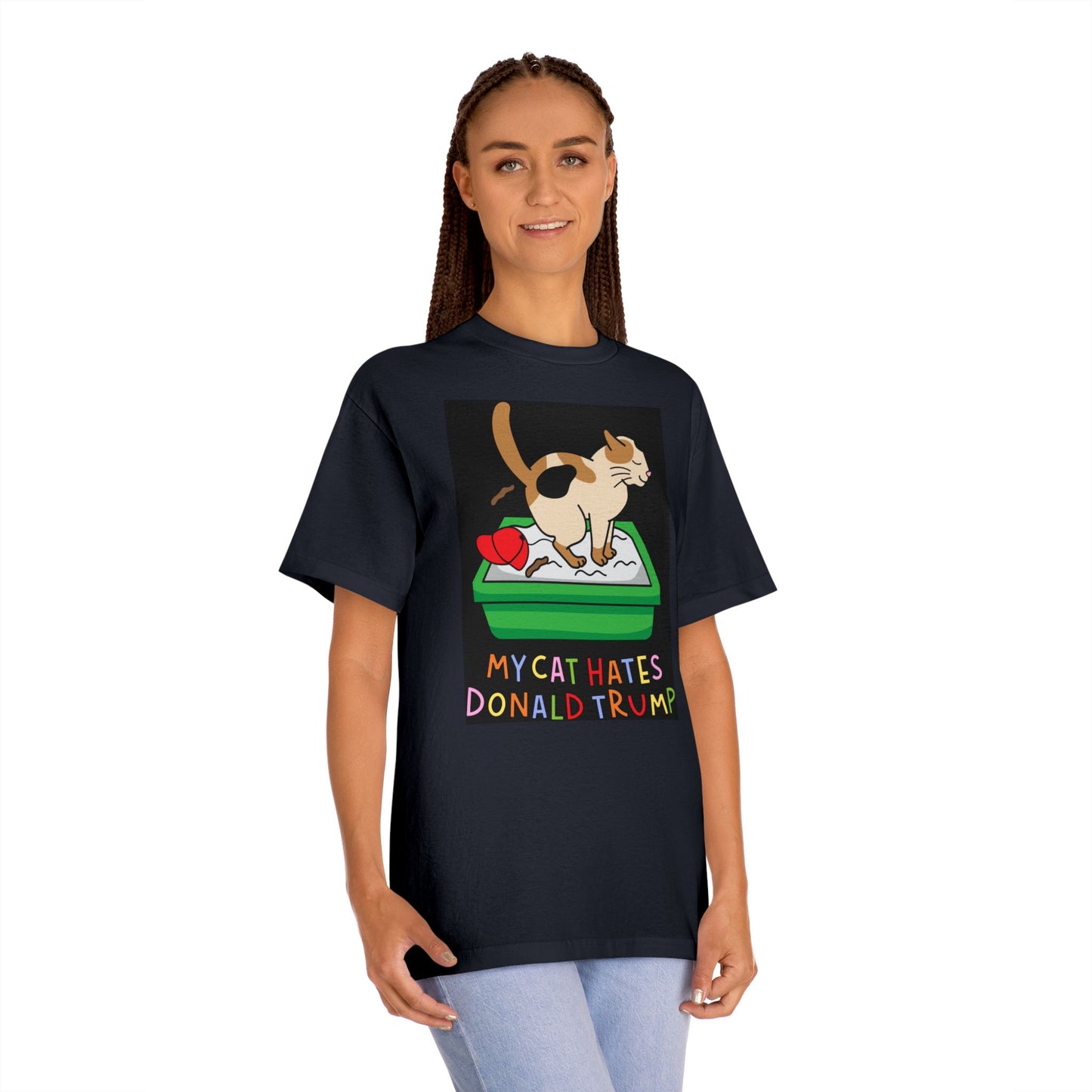 Funny Cat Tee with Political Humor, Gift for Cat Lovers, Unisex T-Shirt, Humor Tee, Protest Apparel, Political Statement Shirt