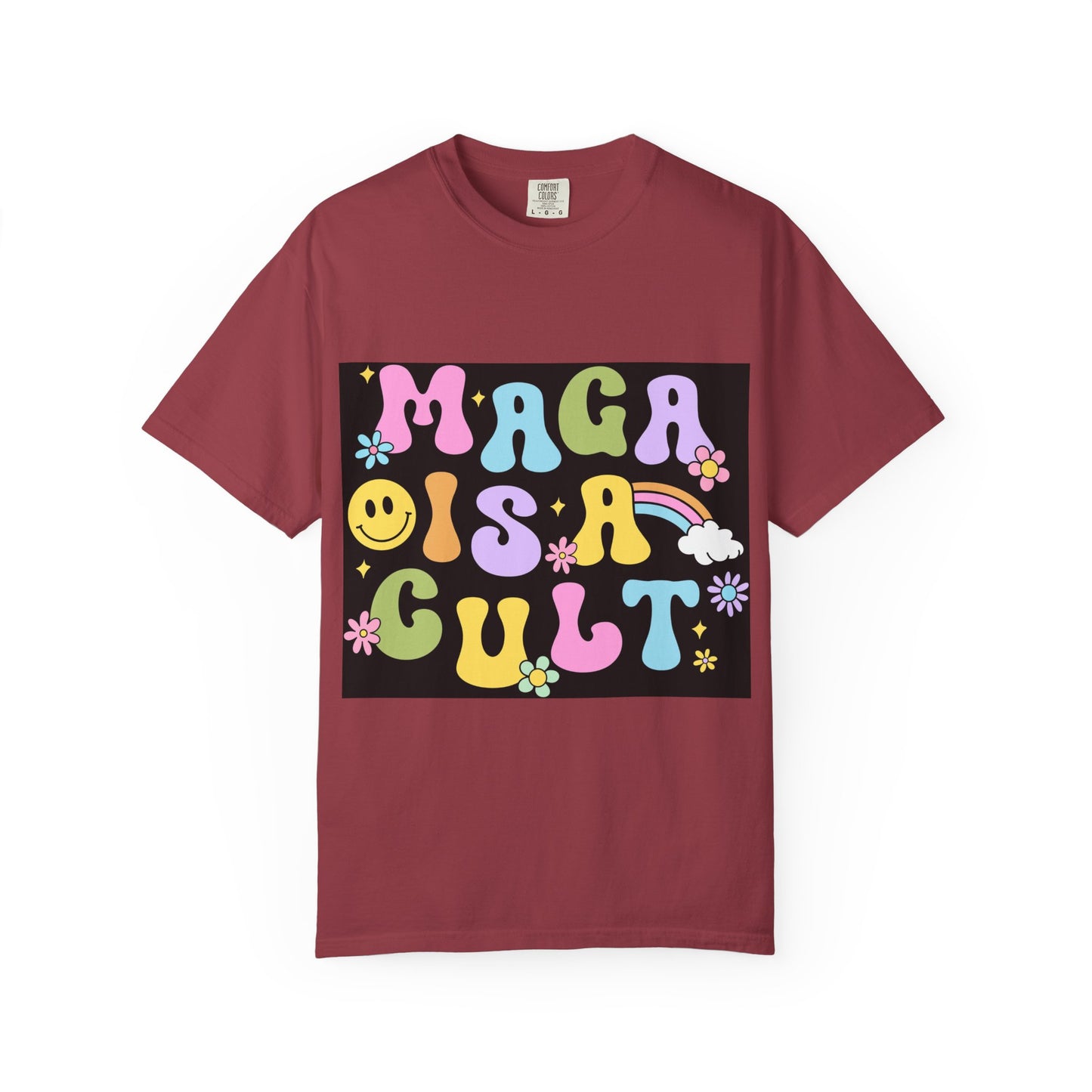 Colorful Statement T-Shirt - 'MAGA IS A CULT' Graphic Tee, Unisex T-Shirt, Trendy Apparel, Fun Gift, Casual Wear