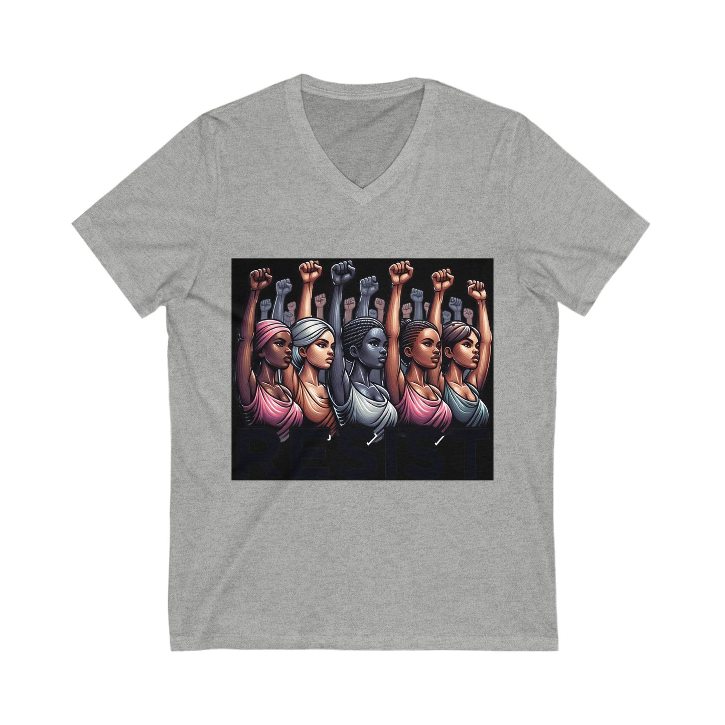 Empowering Graphic V-Neck Tee, Feminist Art Shirt, Casual Everyday Wear, Gift for Her, Social Justice Apparel