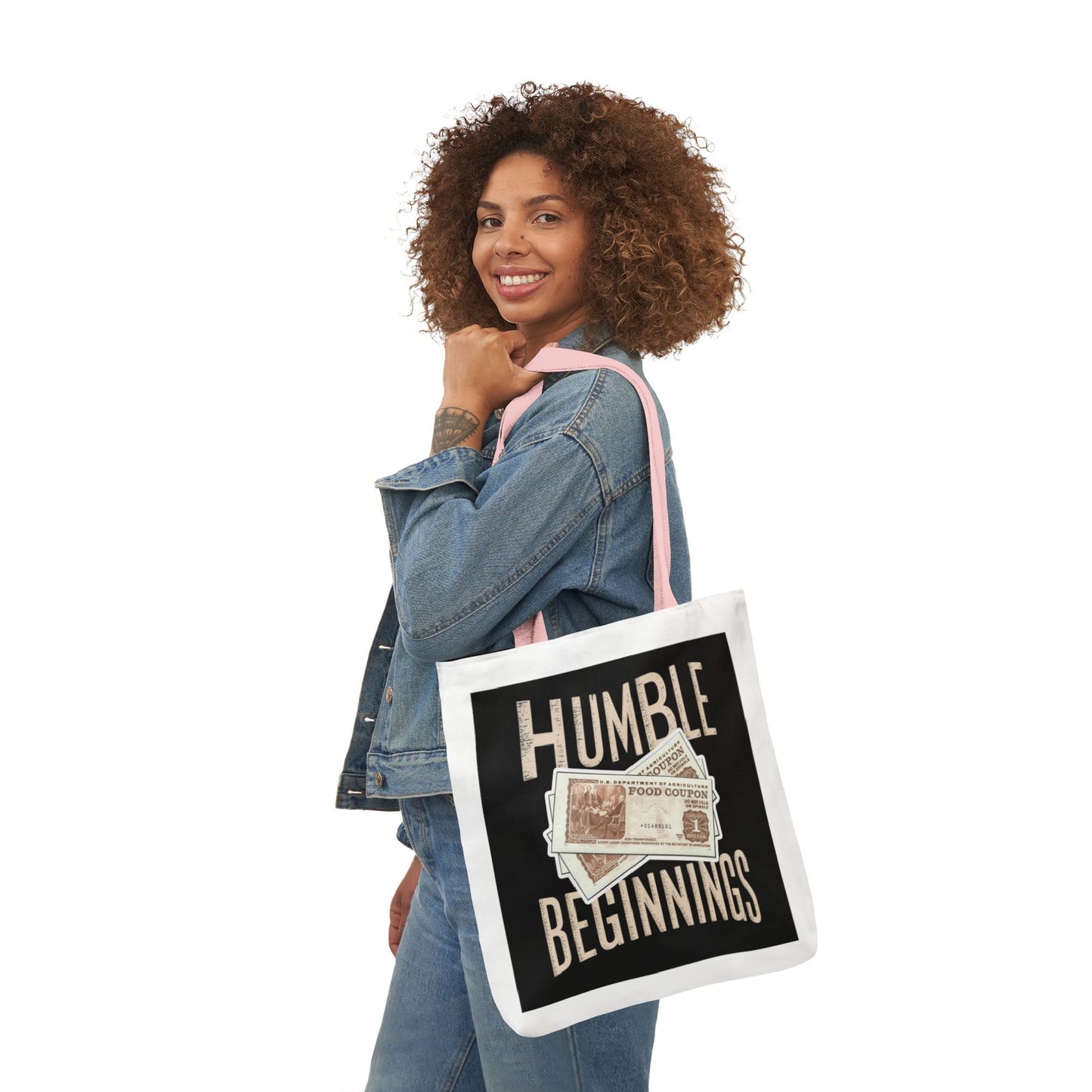 Humble Beginnings Canvas Tote Bag, Eco-Friendly Shopping Bag, Beach Tote, Gift for Graduates, Stylish Everyday Bag