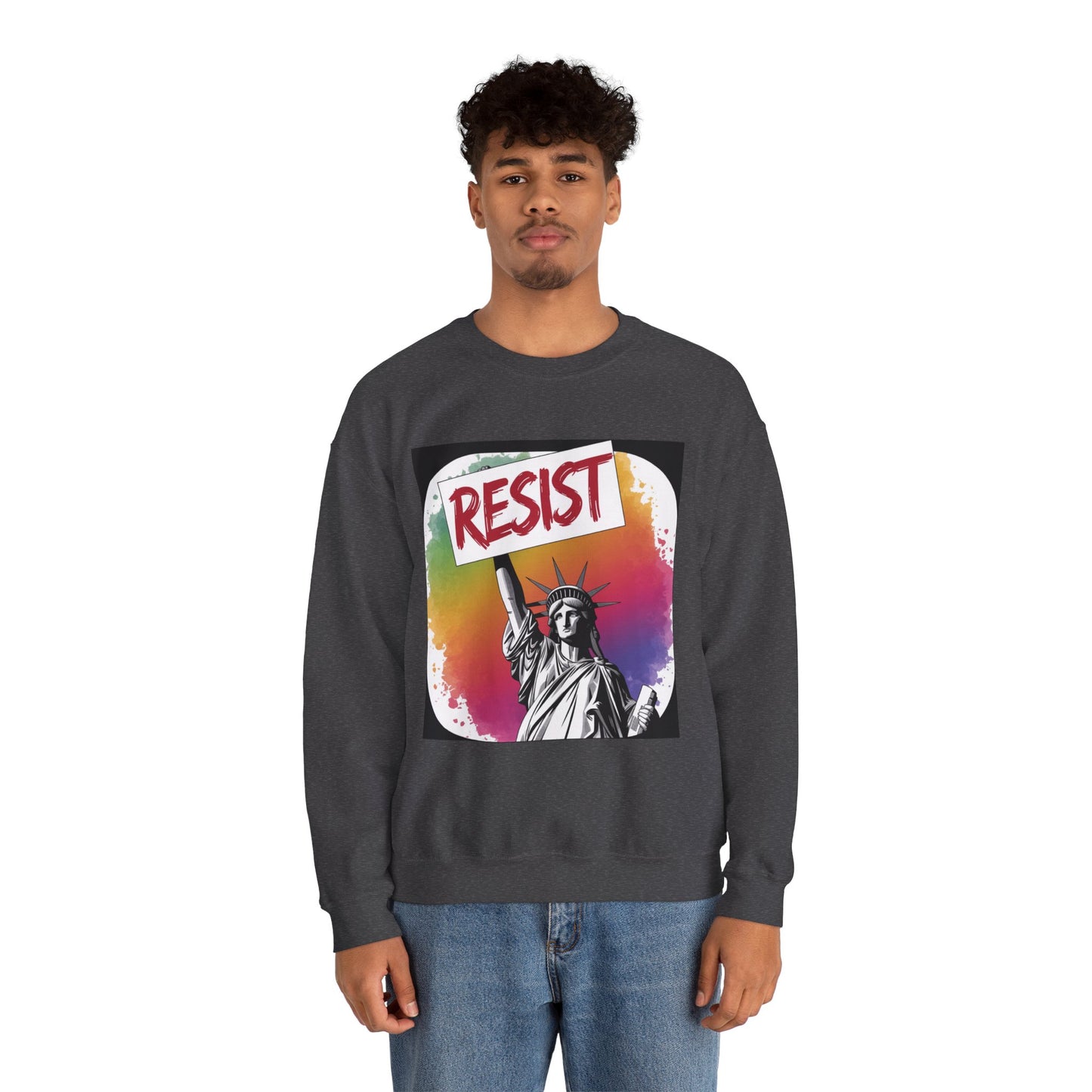 Colorful 'Resist' Crewneck Sweatshirt for Activists, Unisex Sweatshirt, Gift for Rally Participants, Statement Apparel, Casual [...]