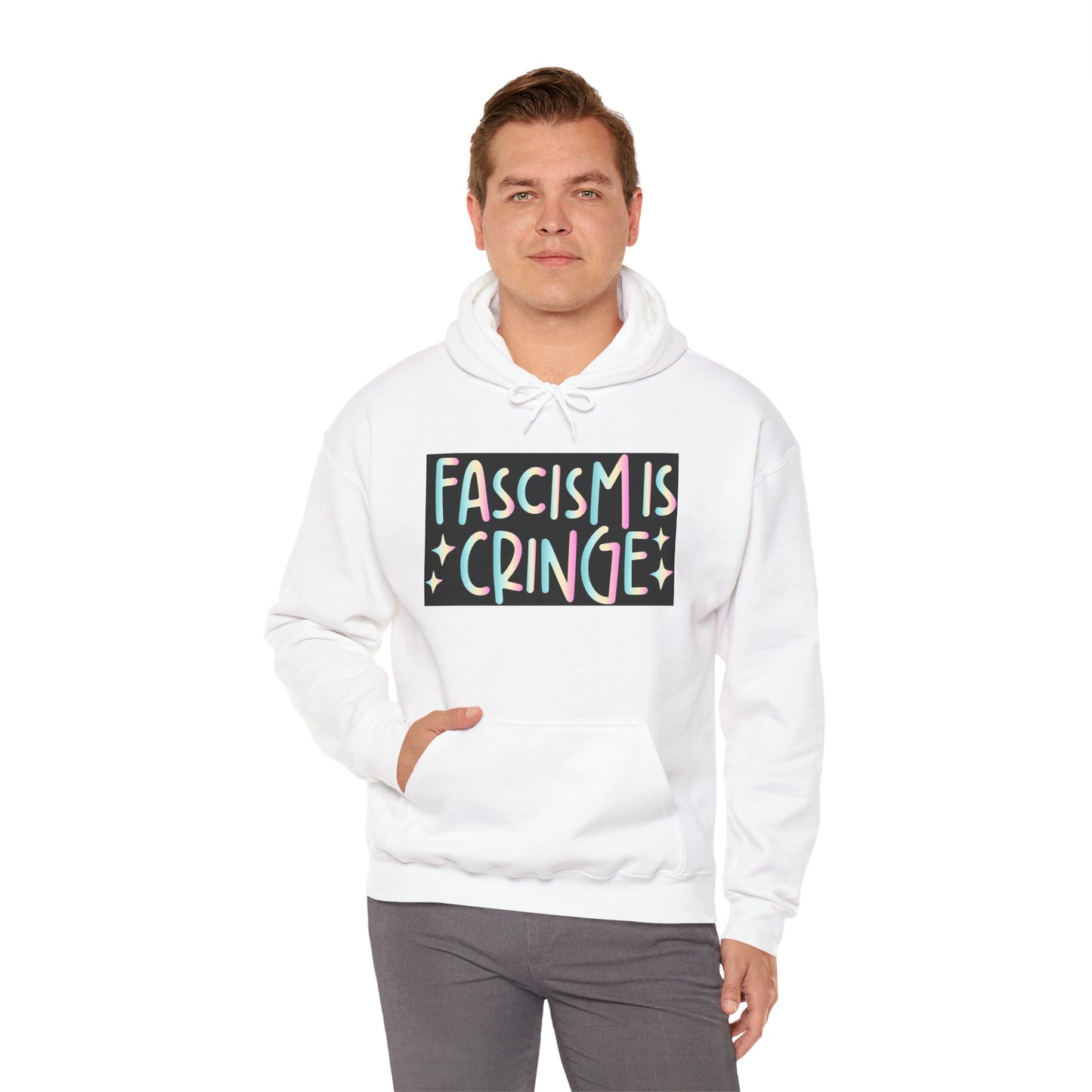 Unisex Hooded Sweatshirt - "Fascism is Cringe" Statement Apparel for Activists, Protest Gear, Casual Streetwear, Gift Idea, Social [...]
