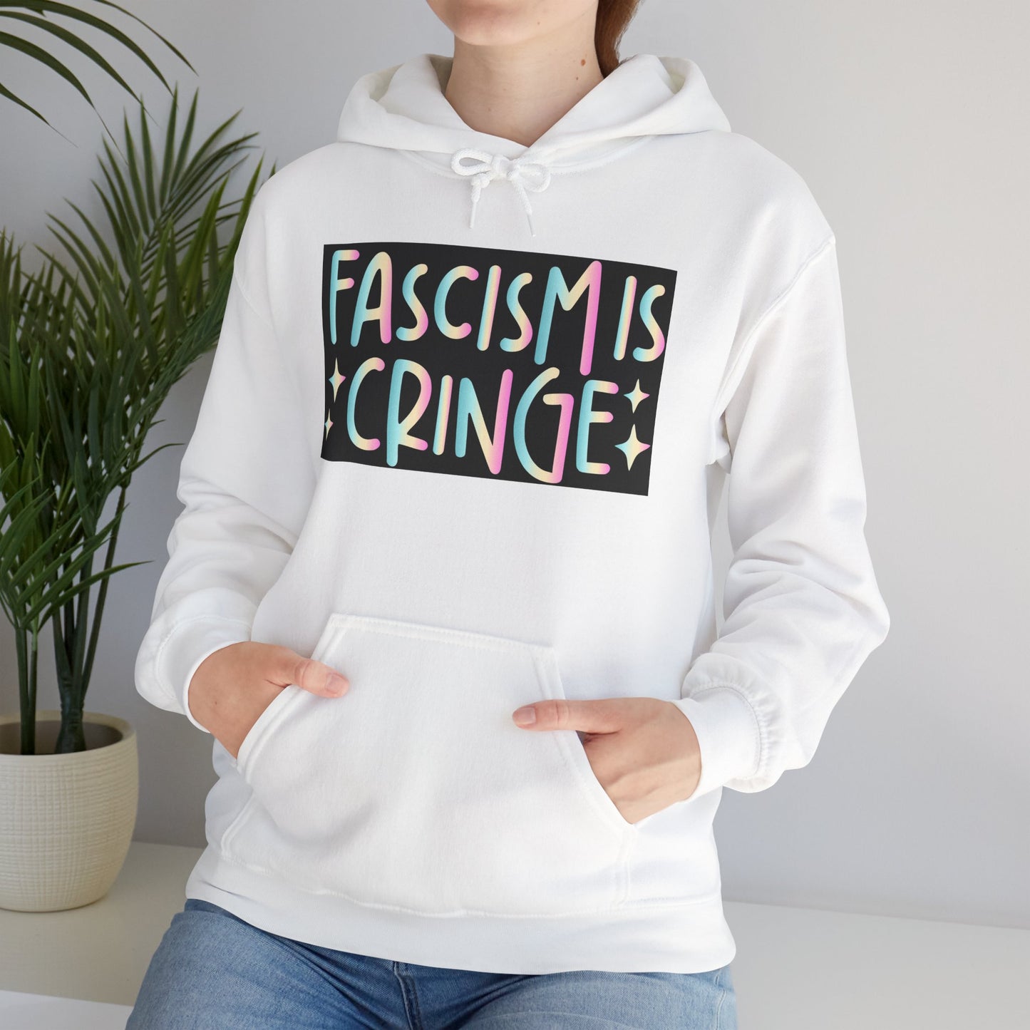 Unisex Hooded Sweatshirt - "Fascism is Cringe" Statement Apparel for Activists, Protest Gear, Casual Streetwear, Gift Idea, Social [...]