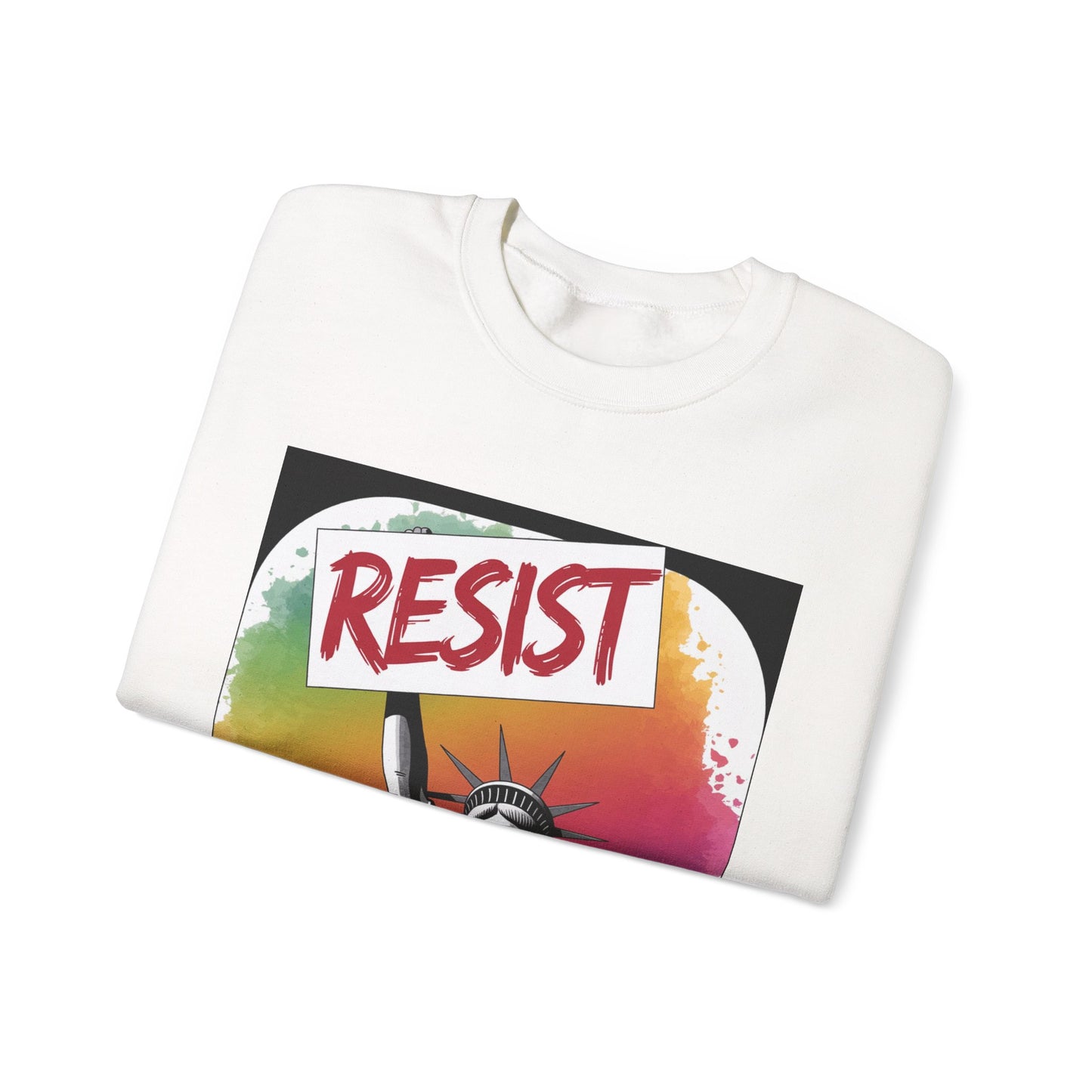 Colorful 'Resist' Crewneck Sweatshirt for Activists, Unisex Sweatshirt, Gift for Rally Participants, Statement Apparel, Casual [...]