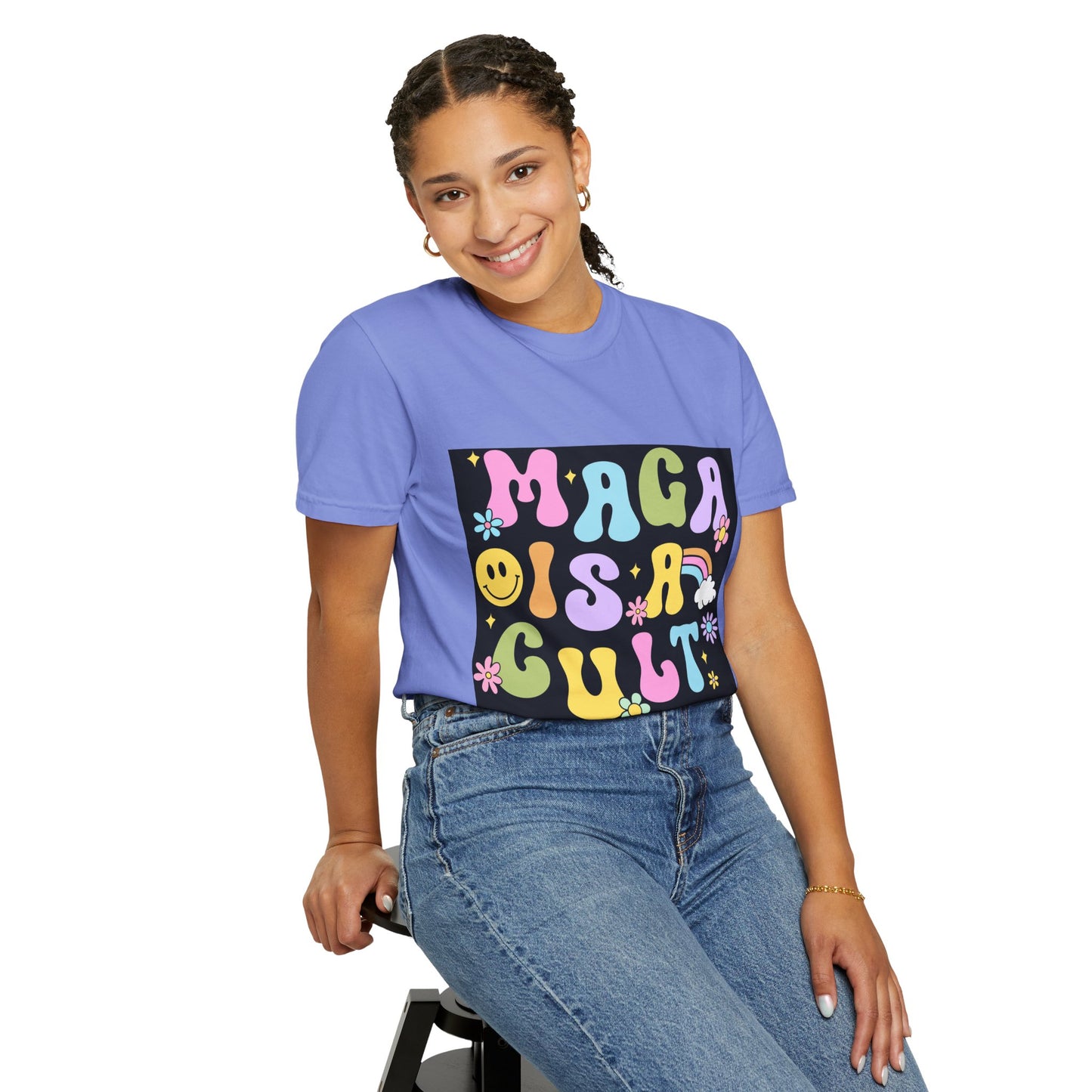 Colorful Statement T-Shirt - 'MAGA IS A CULT' Graphic Tee, Unisex T-Shirt, Trendy Apparel, Fun Gift, Casual Wear