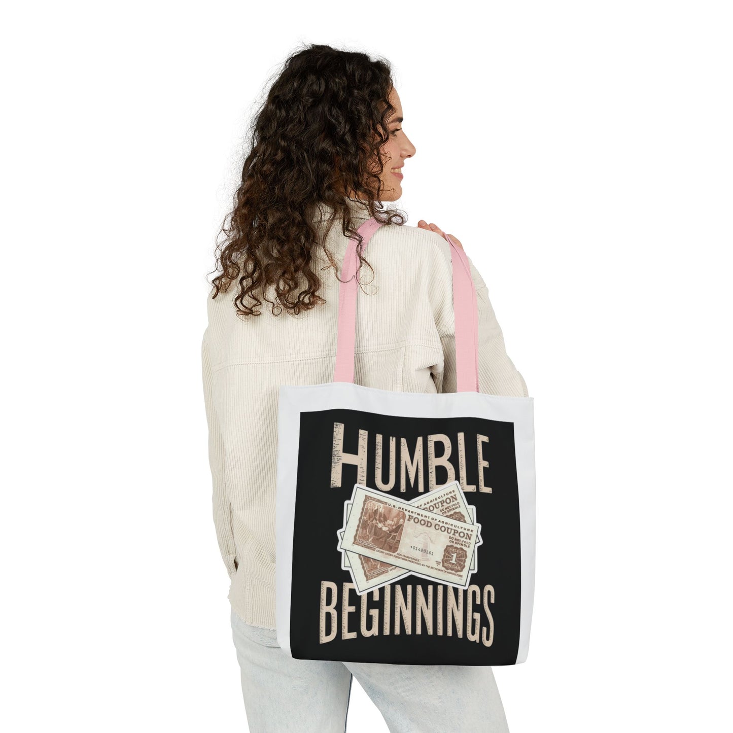 Humble Beginnings Canvas Tote Bag, Eco-Friendly Shopping Bag, Beach Tote, Gift for Graduates, Stylish Everyday Bag