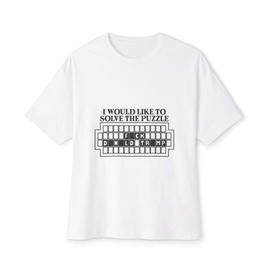 Puzzle Solver Unisex Oversized Boxy Tee, Graphic Tee, Fun Gift, Casual Wear, Unique Menswear, Birthday, Game Night