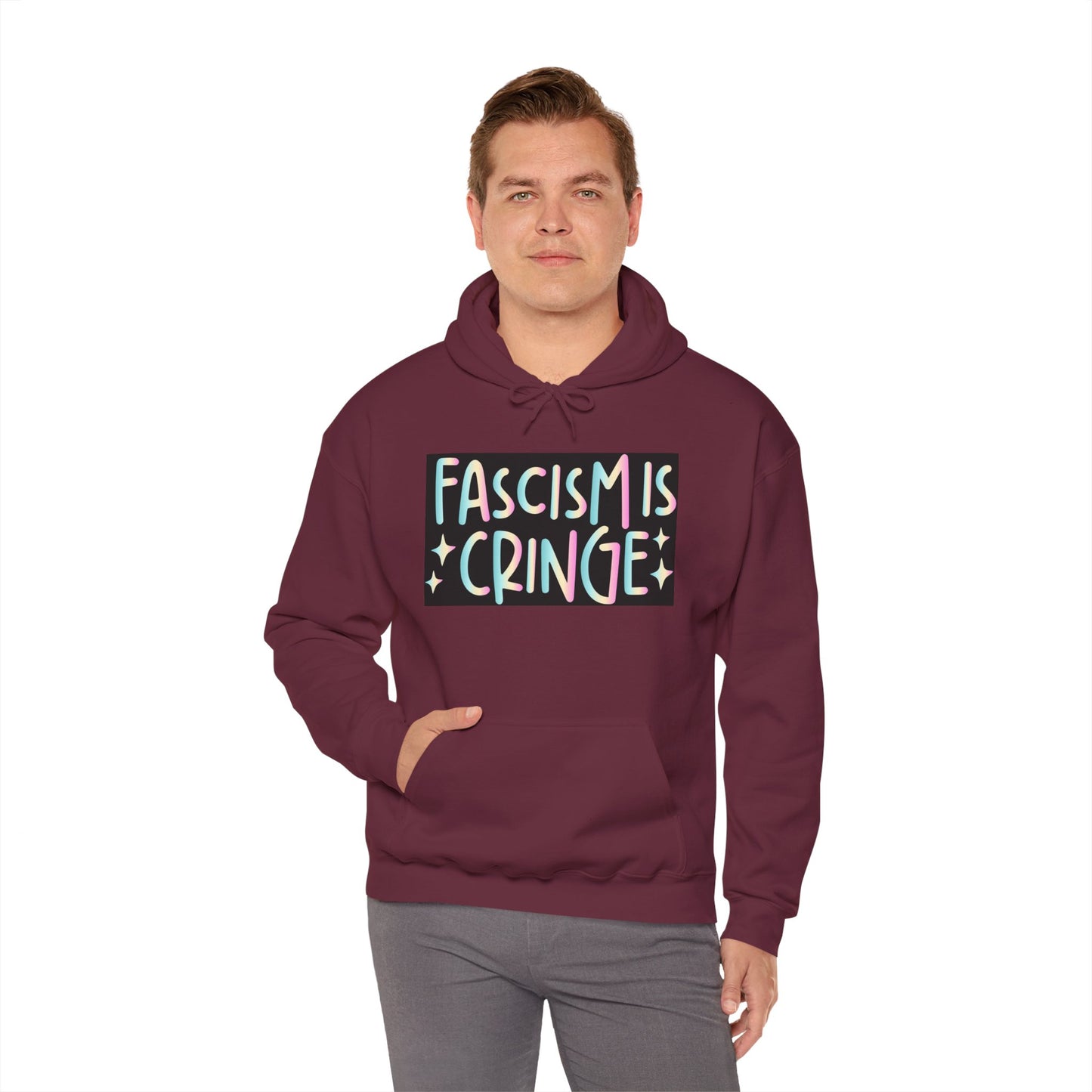 Unisex Hooded Sweatshirt - "Fascism is Cringe" Statement Apparel for Activists, Protest Gear, Casual Streetwear, Gift Idea, Social [...]