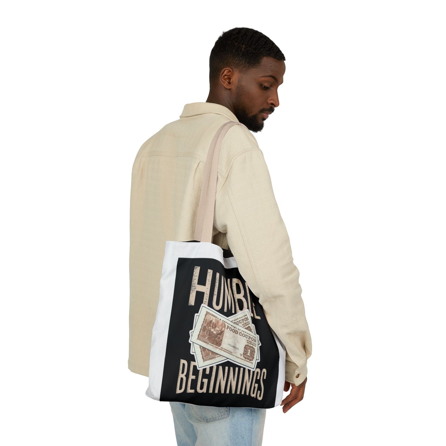 Humble Beginnings Canvas Tote Bag, Eco-Friendly Shopping Bag, Beach Tote, Gift for Graduates, Stylish Everyday Bag