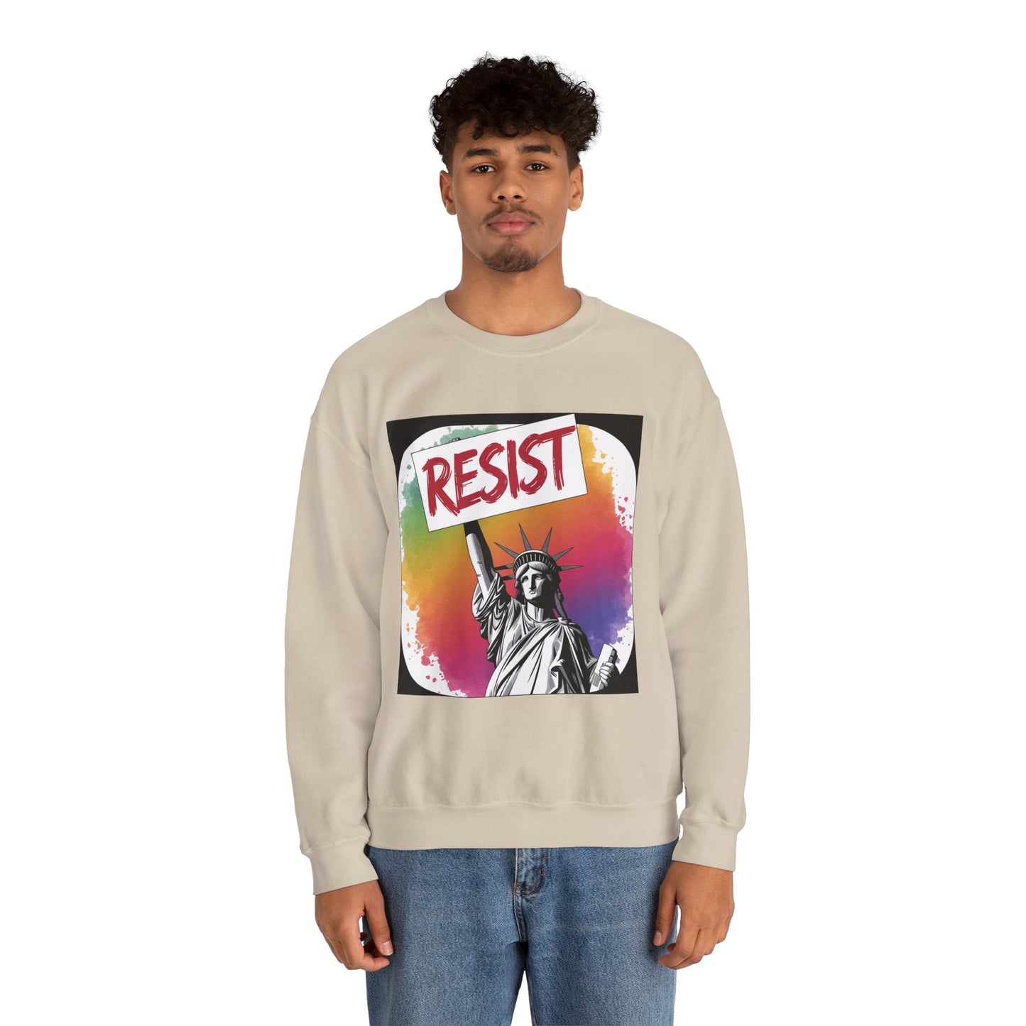 Colorful 'Resist' Crewneck Sweatshirt for Activists, Unisex Sweatshirt, Gift for Rally Participants, Statement Apparel, Casual [...]