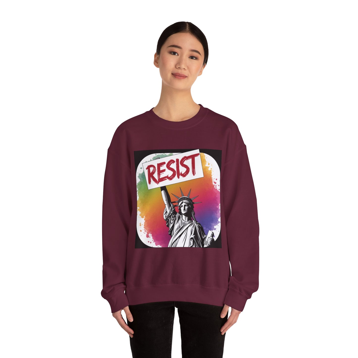 Colorful 'Resist' Crewneck Sweatshirt for Activists, Unisex Sweatshirt, Gift for Rally Participants, Statement Apparel, Casual [...]