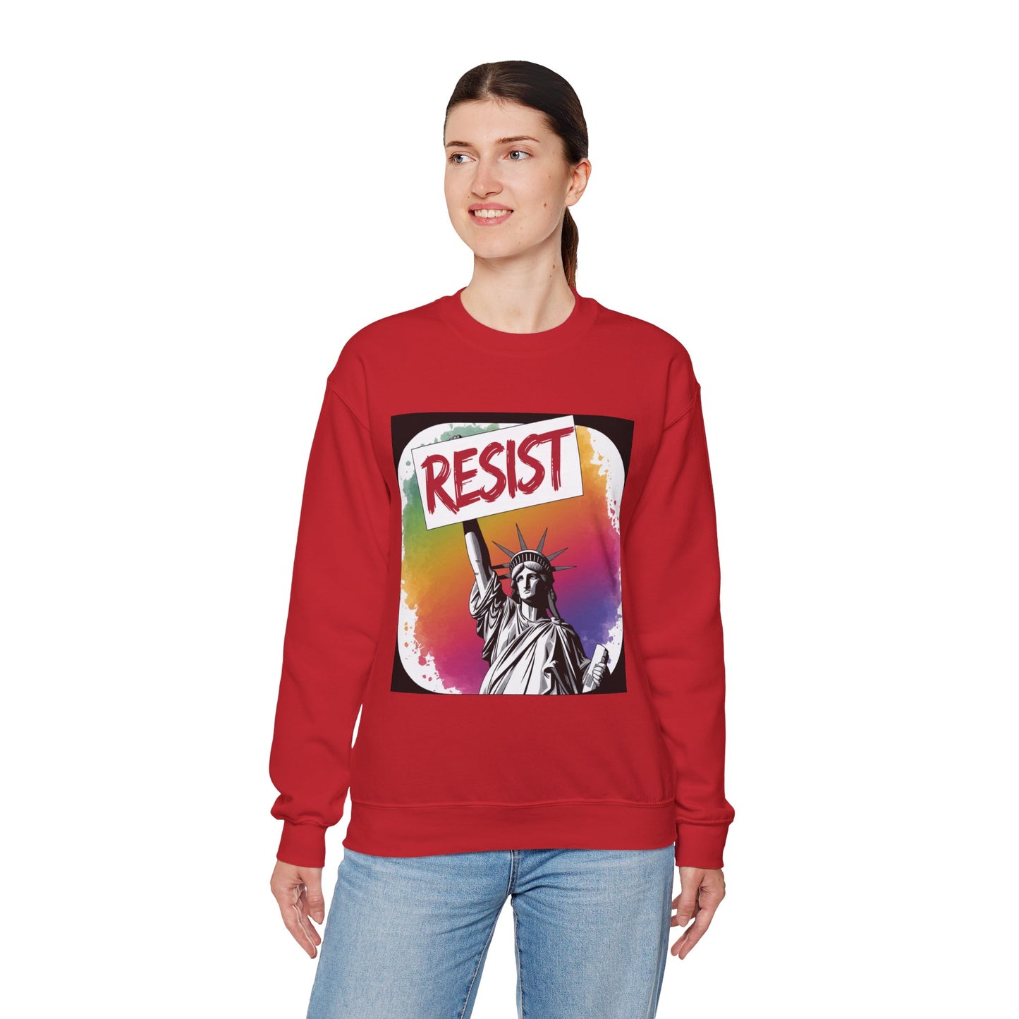 Colorful 'Resist' Crewneck Sweatshirt for Activists, Unisex Sweatshirt, Gift for Rally Participants, Statement Apparel, Casual [...]