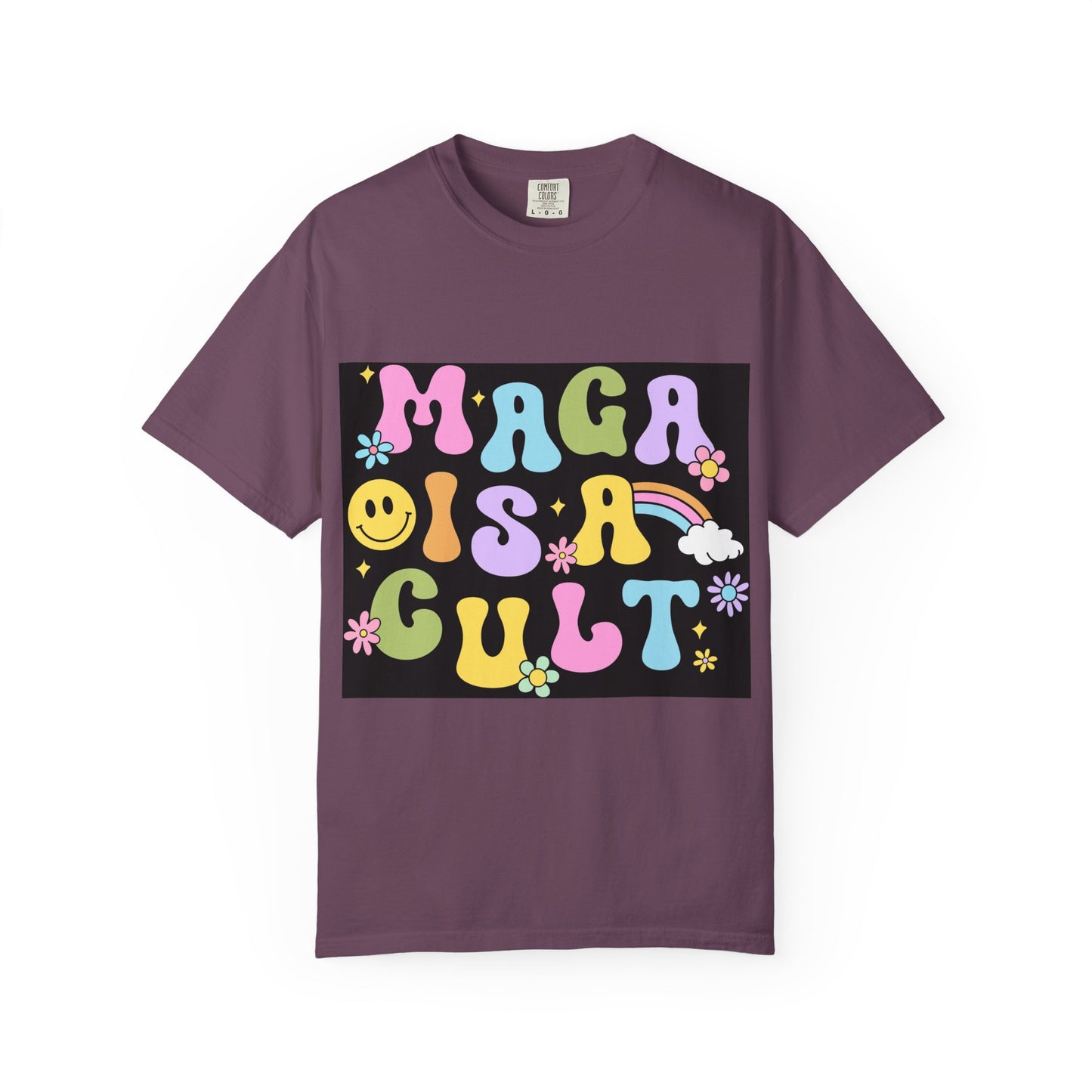 Colorful Statement T-Shirt - 'MAGA IS A CULT' Graphic Tee, Unisex T-Shirt, Trendy Apparel, Fun Gift, Casual Wear