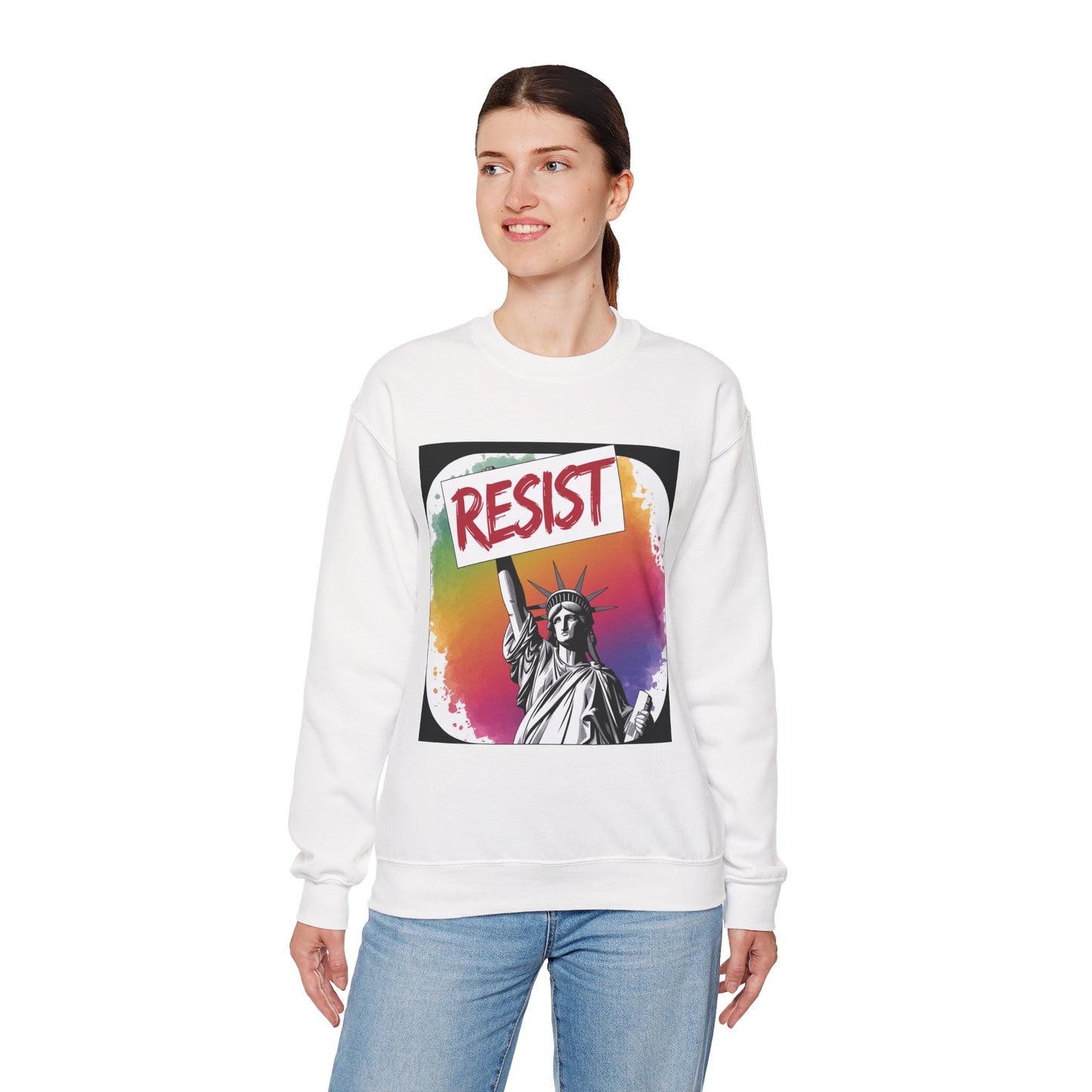 Colorful 'Resist' Crewneck Sweatshirt for Activists, Unisex Sweatshirt, Gift for Rally Participants, Statement Apparel, Casual [...]
