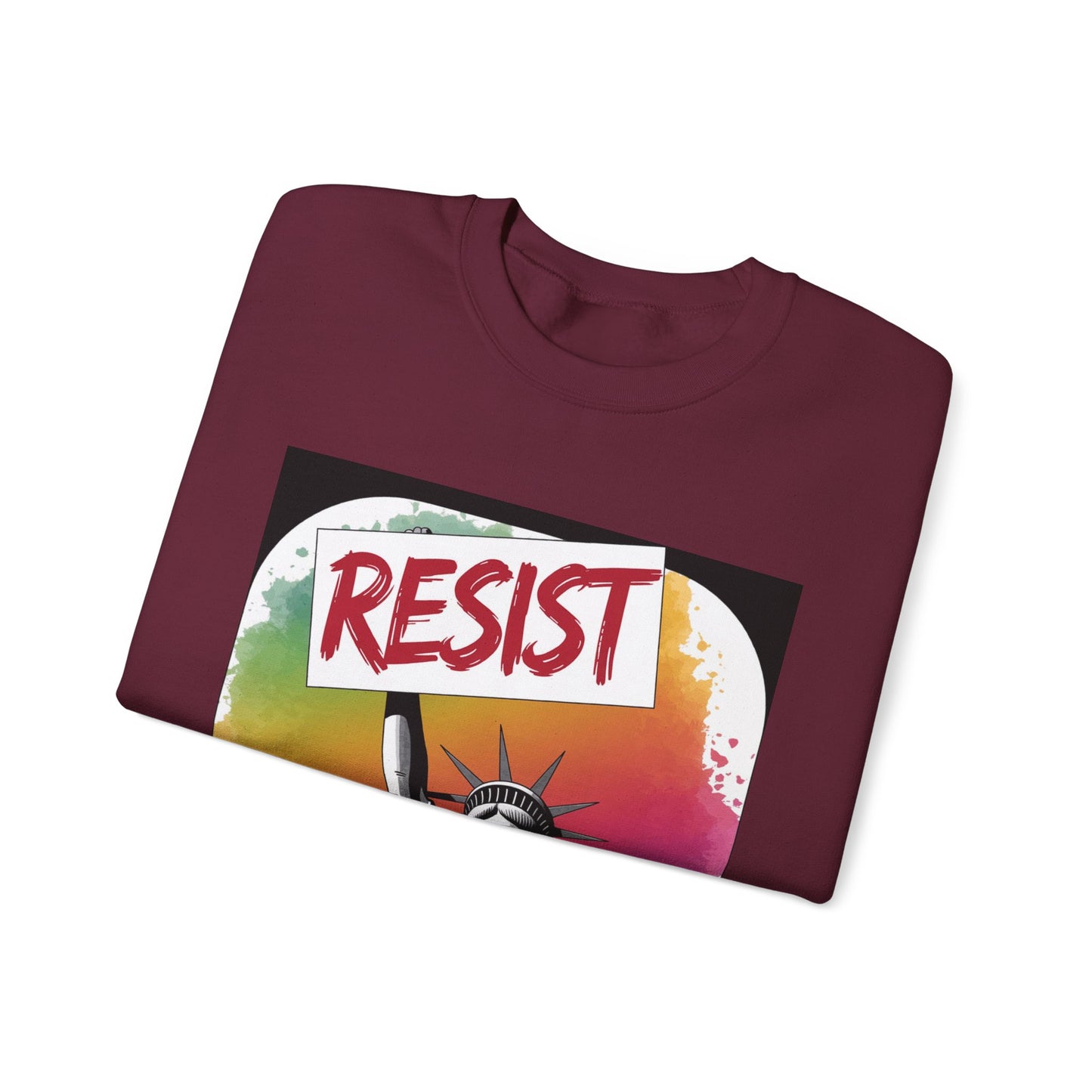 Colorful 'Resist' Crewneck Sweatshirt for Activists, Unisex Sweatshirt, Gift for Rally Participants, Statement Apparel, Casual [...]