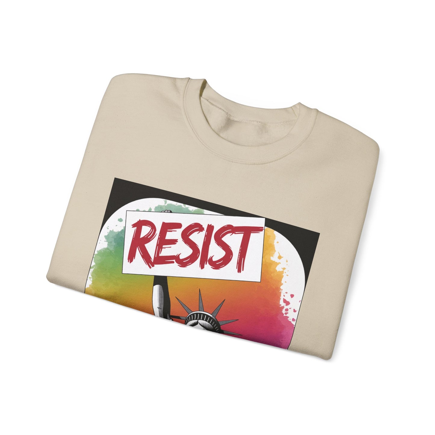 Colorful 'Resist' Crewneck Sweatshirt for Activists, Unisex Sweatshirt, Gift for Rally Participants, Statement Apparel, Casual [...]