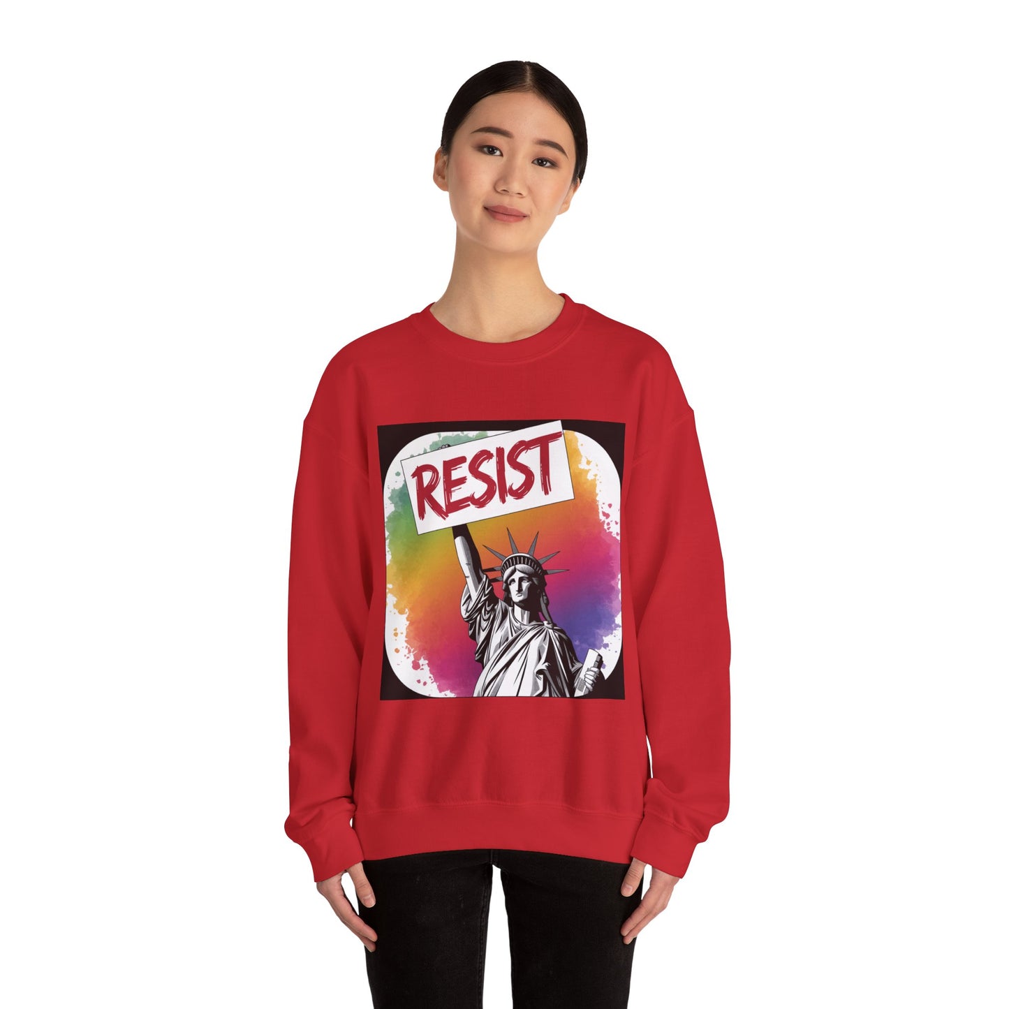 Colorful 'Resist' Crewneck Sweatshirt for Activists, Unisex Sweatshirt, Gift for Rally Participants, Statement Apparel, Casual [...]