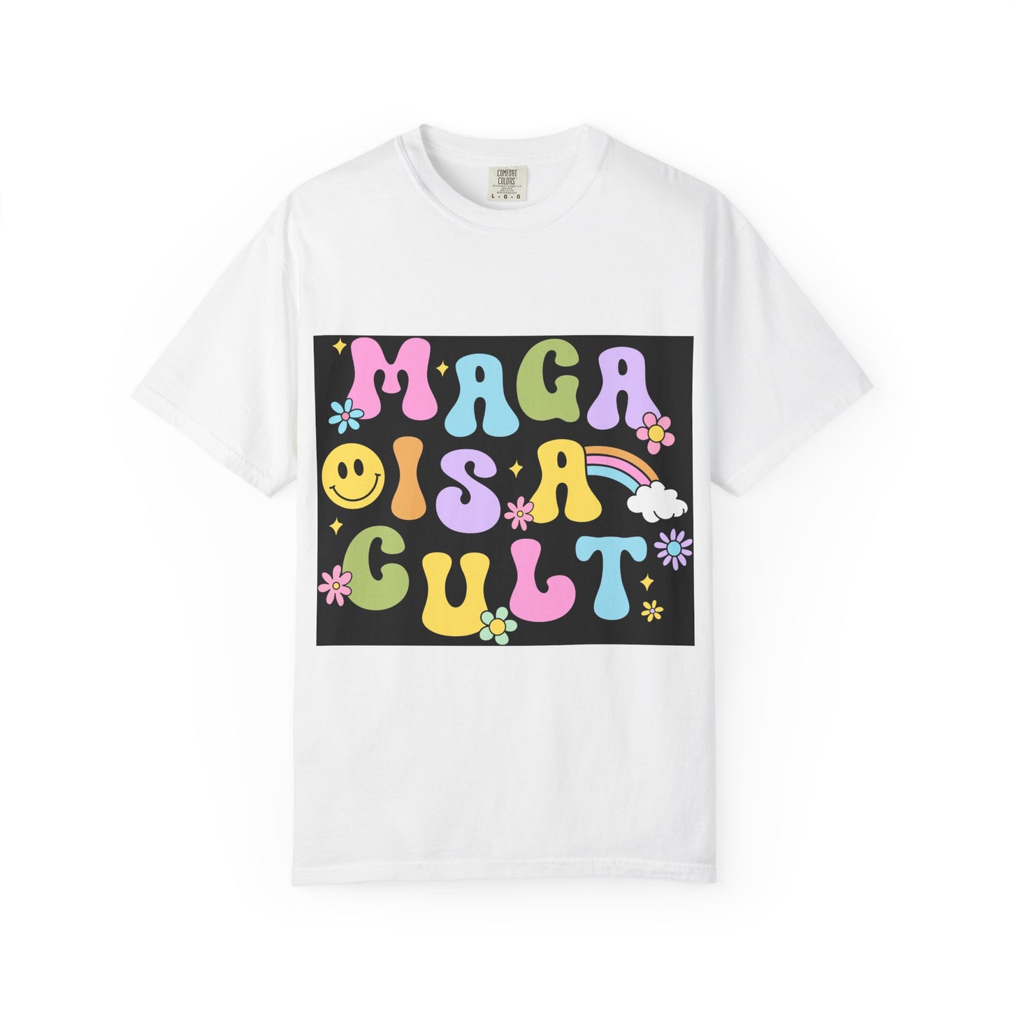 Colorful Statement T-Shirt - 'MAGA IS A CULT' Graphic Tee, Unisex T-Shirt, Trendy Apparel, Fun Gift, Casual Wear