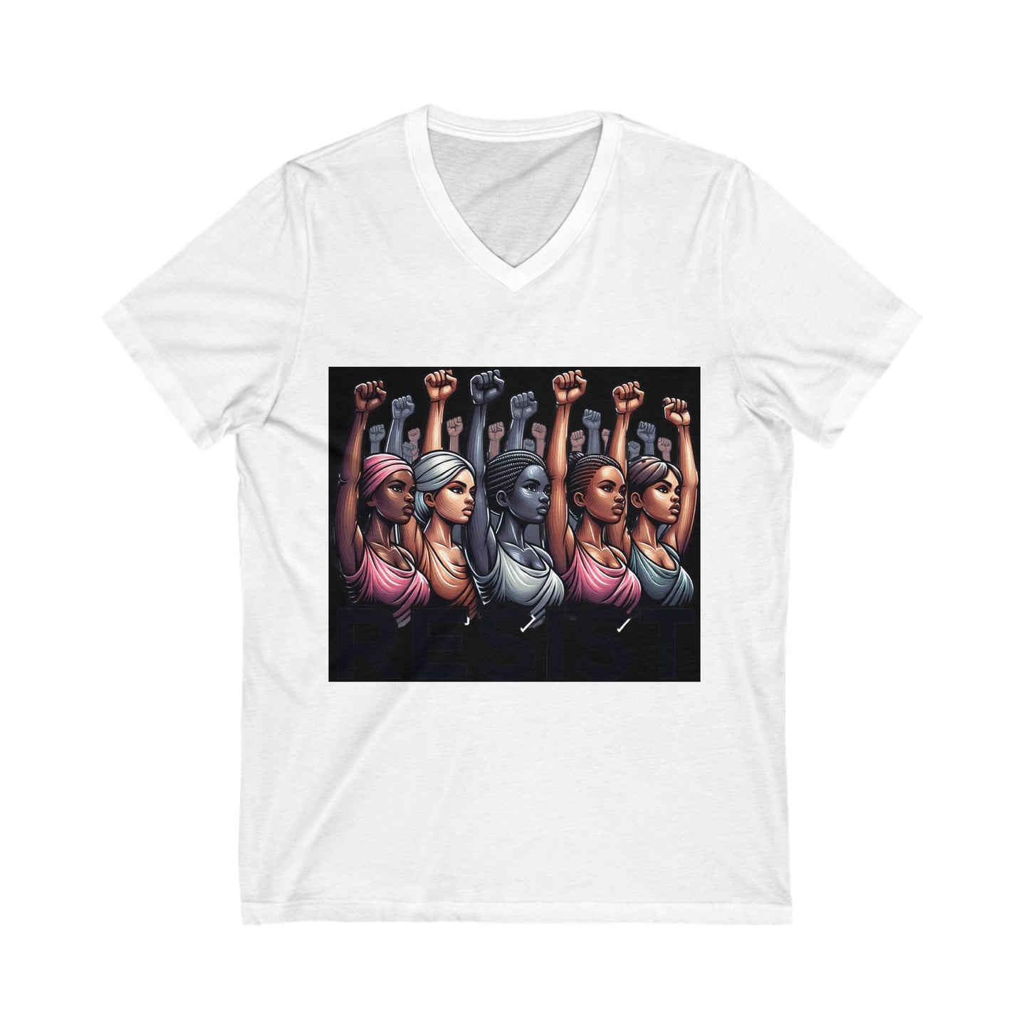 Empowering Graphic V-Neck Tee, Feminist Art Shirt, Casual Everyday Wear, Gift for Her, Social Justice Apparel