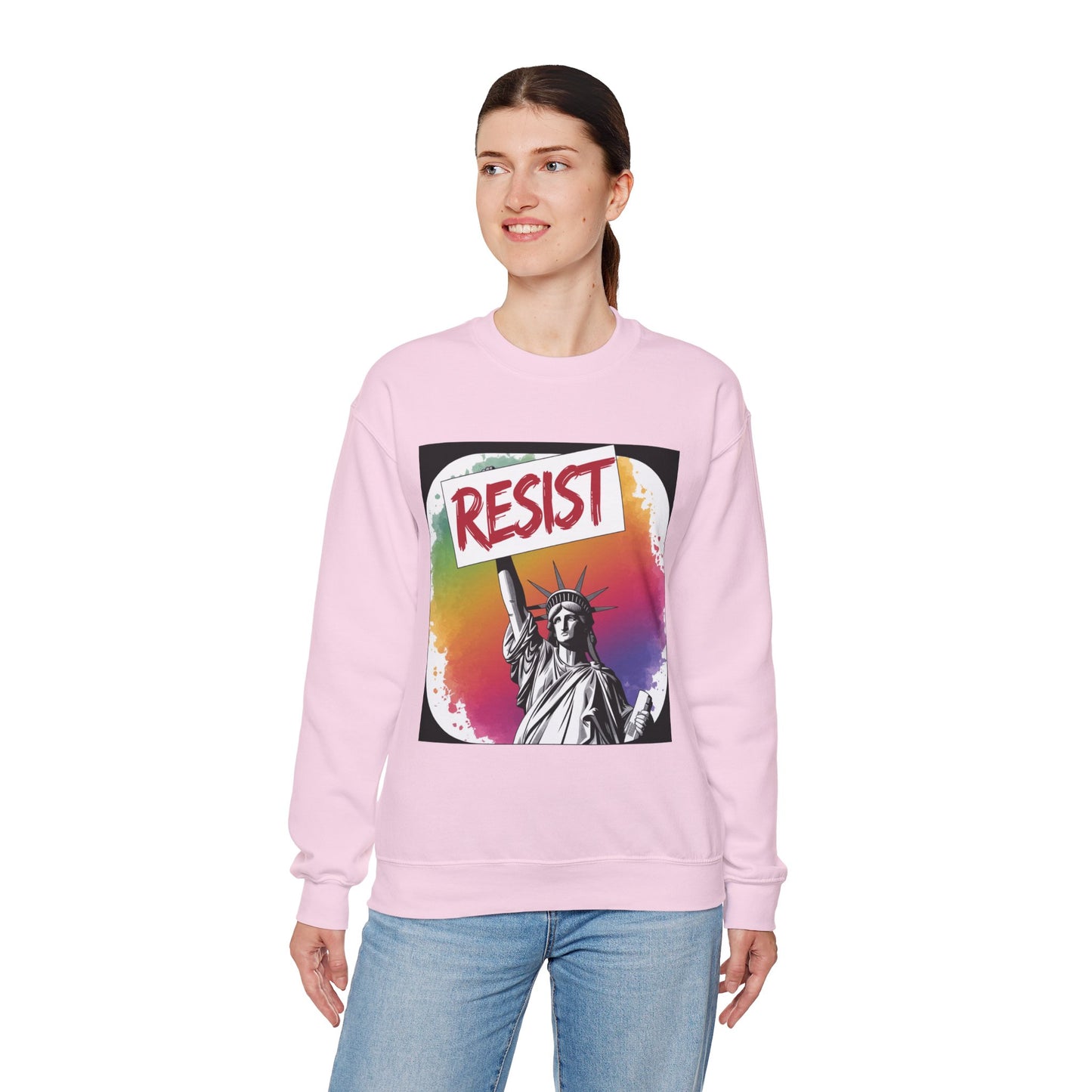 Colorful 'Resist' Crewneck Sweatshirt for Activists, Unisex Sweatshirt, Gift for Rally Participants, Statement Apparel, Casual [...]
