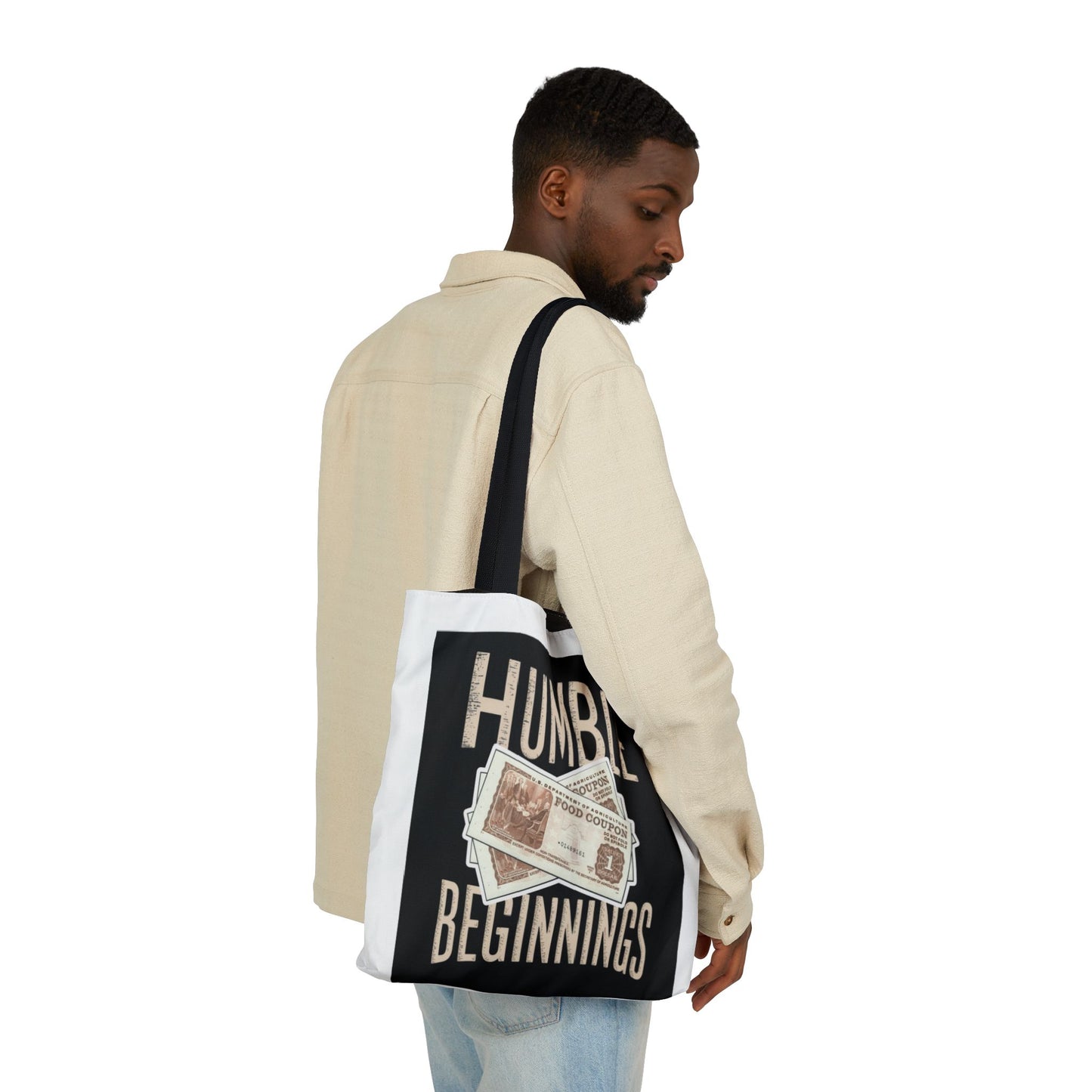 Humble Beginnings Canvas Tote Bag, Eco-Friendly Shopping Bag, Beach Tote, Gift for Graduates, Stylish Everyday Bag