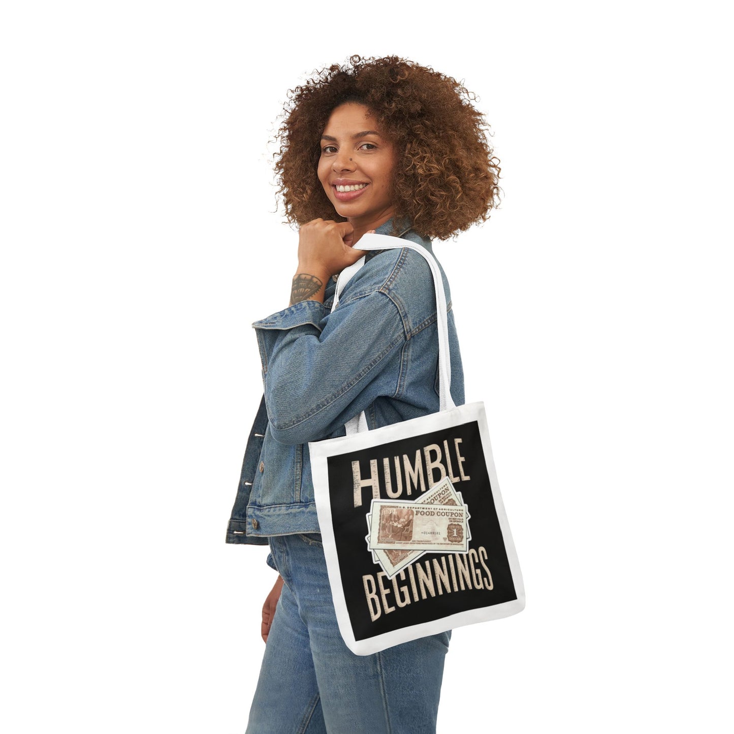 Humble Beginnings Canvas Tote Bag, Eco-Friendly Shopping Bag, Beach Tote, Gift for Graduates, Stylish Everyday Bag