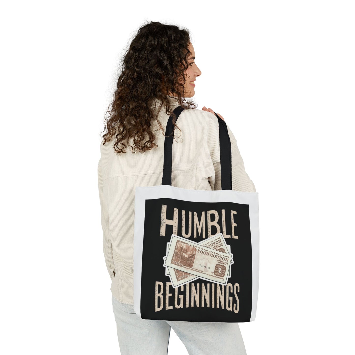Humble Beginnings Canvas Tote Bag, Eco-Friendly Shopping Bag, Beach Tote, Gift for Graduates, Stylish Everyday Bag