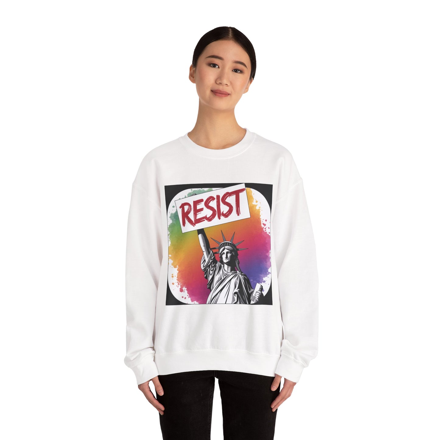 Colorful 'Resist' Crewneck Sweatshirt for Activists, Unisex Sweatshirt, Gift for Rally Participants, Statement Apparel, Casual [...]