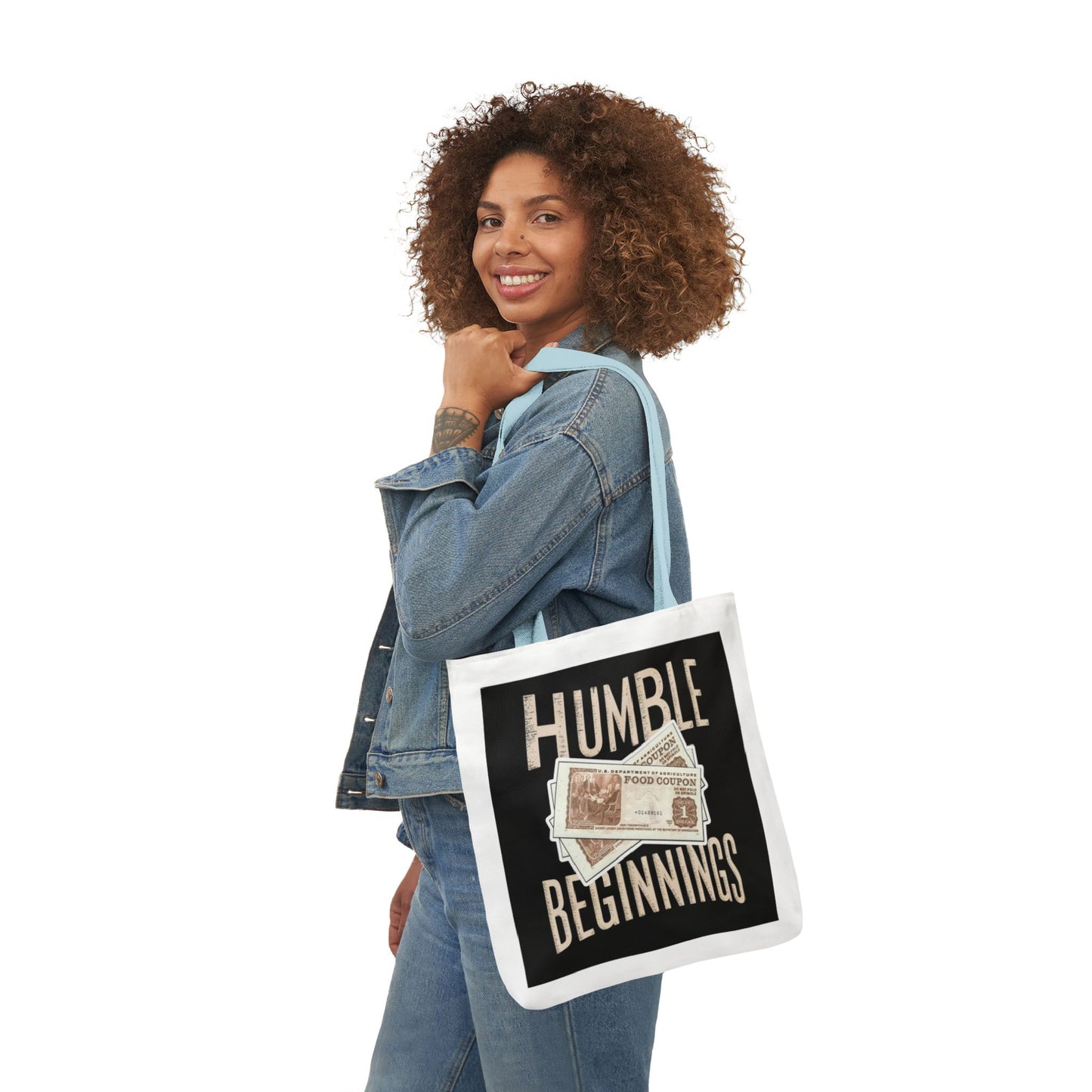 Humble Beginnings Canvas Tote Bag, Eco-Friendly Shopping Bag, Beach Tote, Gift for Graduates, Stylish Everyday Bag