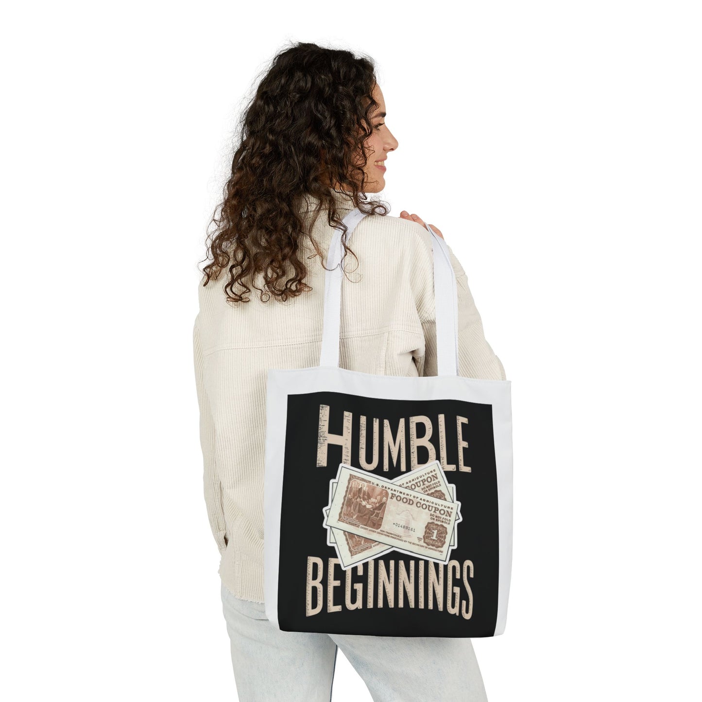 Humble Beginnings Canvas Tote Bag, Eco-Friendly Shopping Bag, Beach Tote, Gift for Graduates, Stylish Everyday Bag