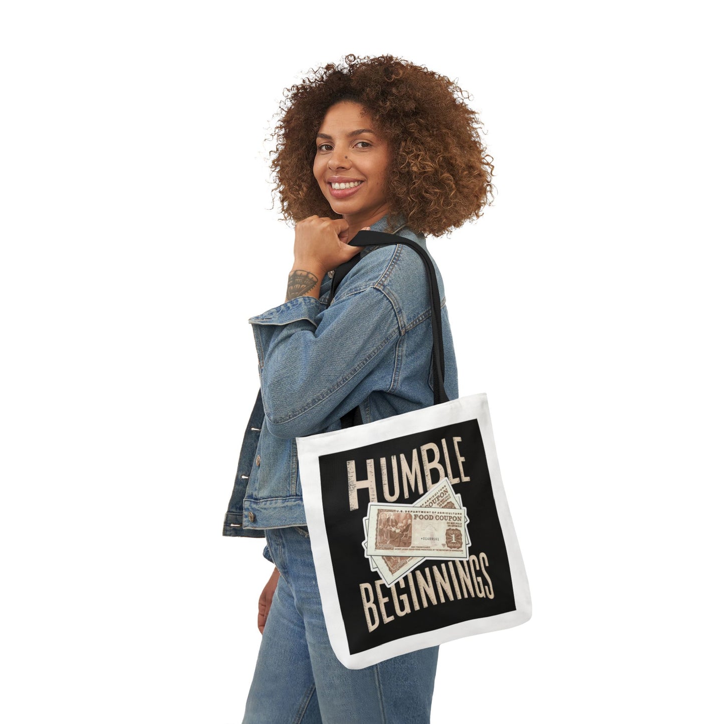Humble Beginnings Canvas Tote Bag, Eco-Friendly Shopping Bag, Beach Tote, Gift for Graduates, Stylish Everyday Bag