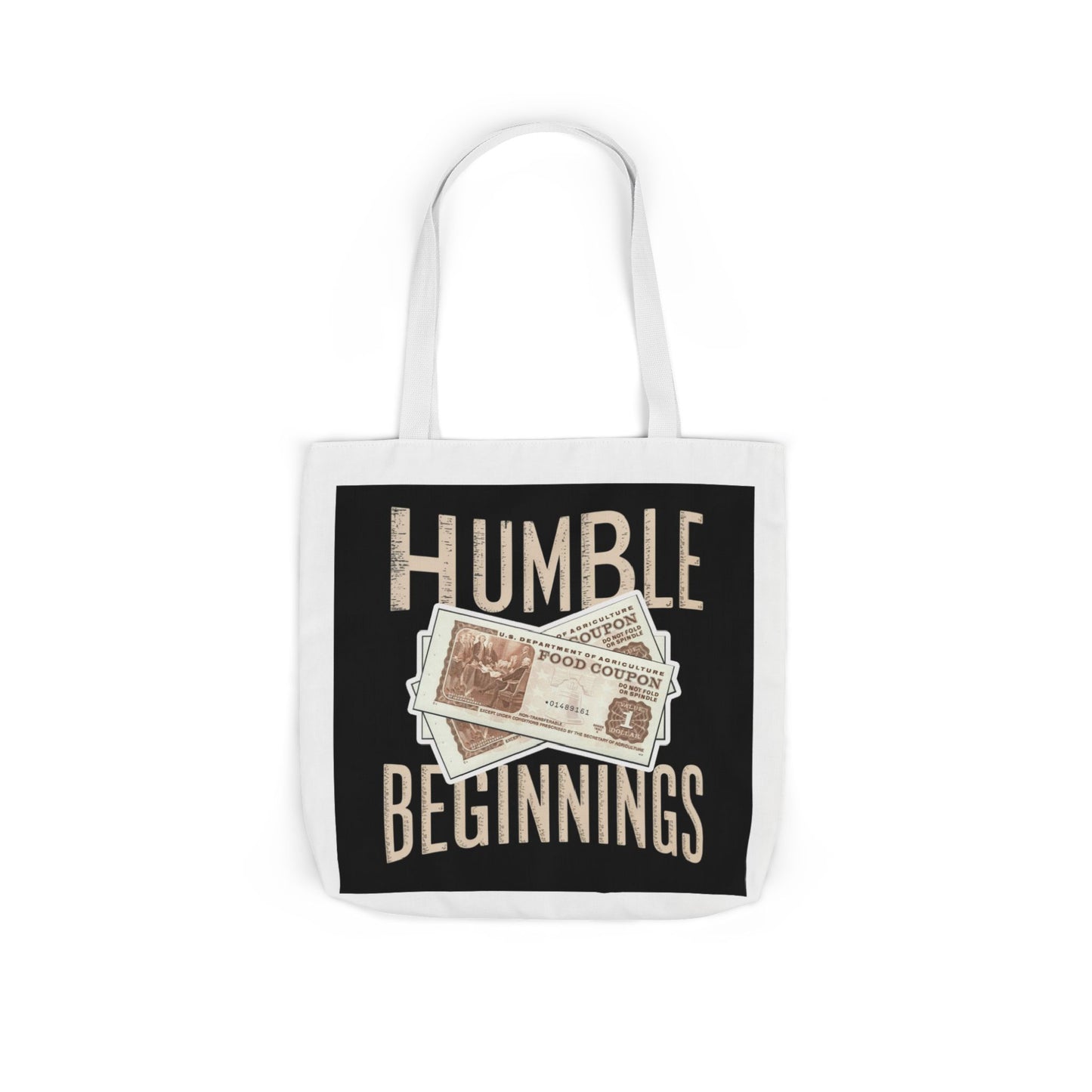 Humble Beginnings Canvas Tote Bag, Eco-Friendly Shopping Bag, Beach Tote, Gift for Graduates, Stylish Everyday Bag