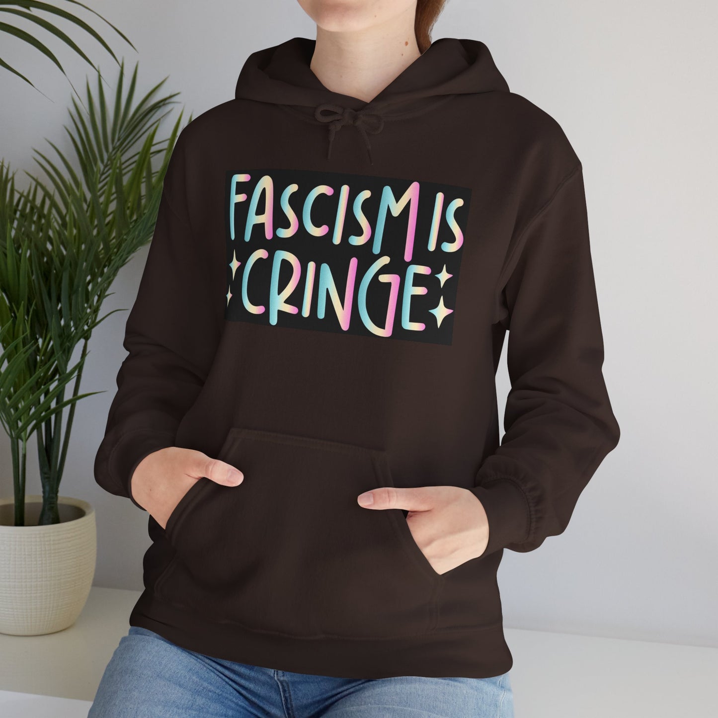 Unisex Hooded Sweatshirt - "Fascism is Cringe" Statement Apparel for Activists, Protest Gear, Casual Streetwear, Gift Idea, Social [...]