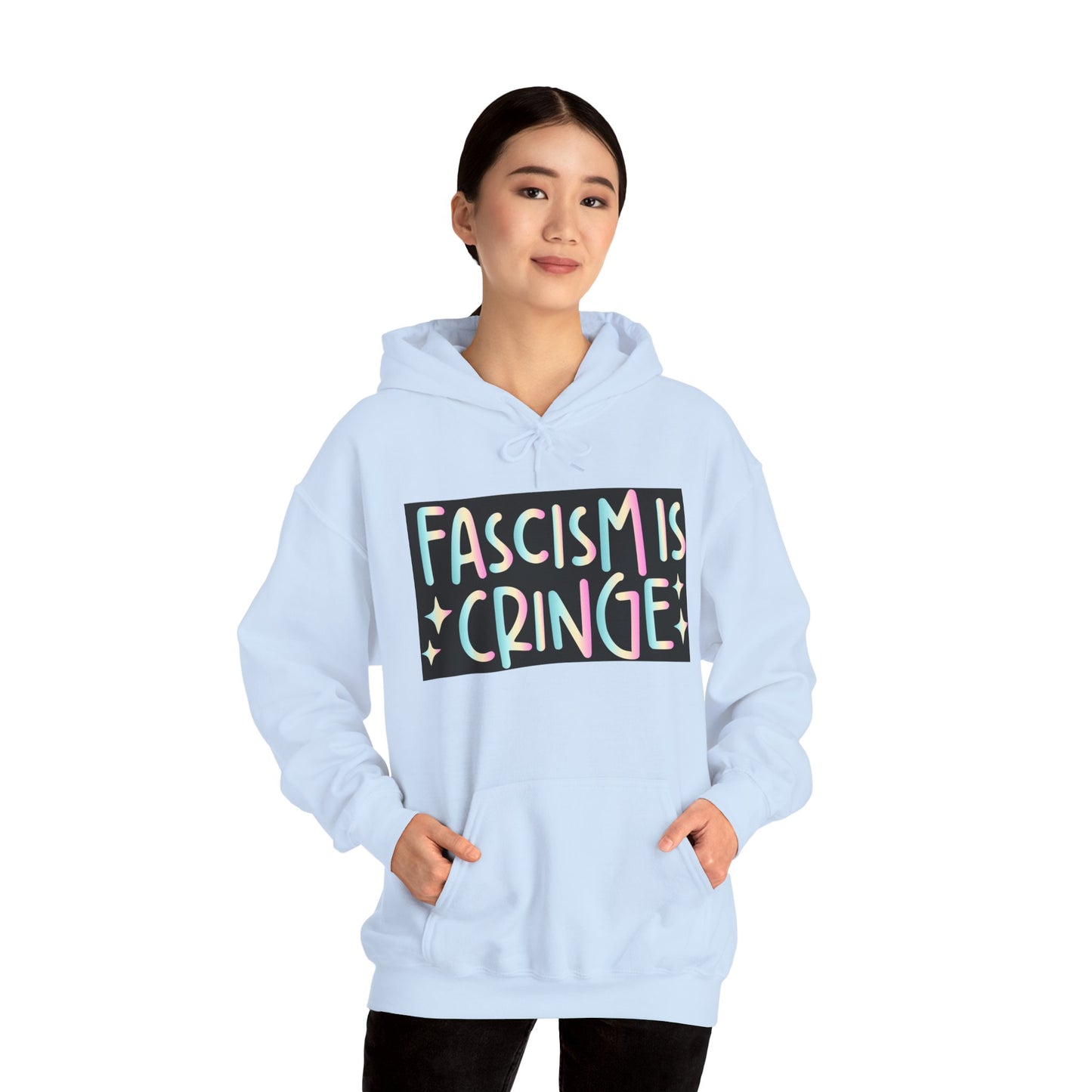 Unisex Hooded Sweatshirt - "Fascism is Cringe" Statement Apparel for Activists, Protest Gear, Casual Streetwear, Gift Idea, Social [...]