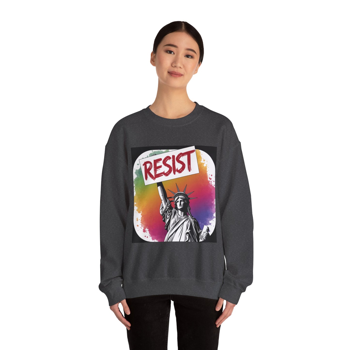 Colorful 'Resist' Crewneck Sweatshirt for Activists, Unisex Sweatshirt, Gift for Rally Participants, Statement Apparel, Casual [...]